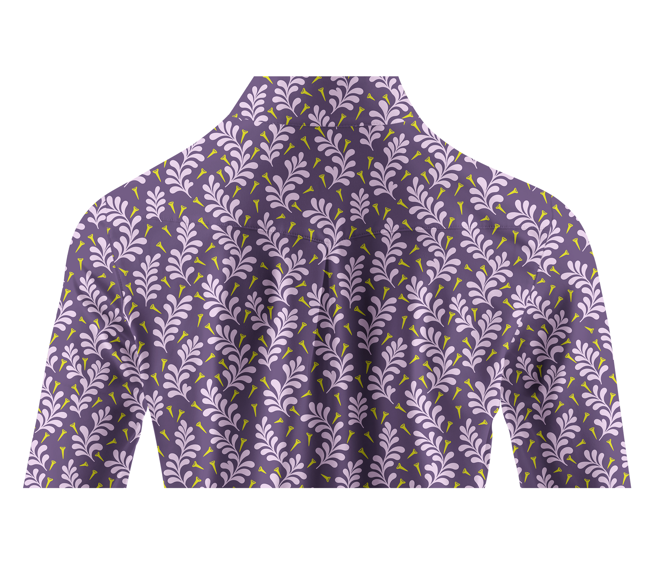 Cherryswing Women's Whimsical Tee and Leaf Pattern Long Sleeve Golf Shirt