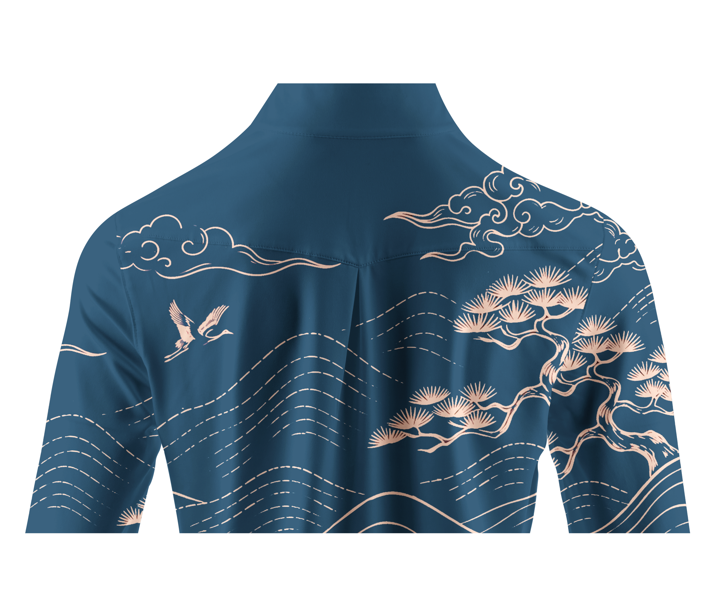 Cherryswing Women's Oriental Landscape Long Sleeve Golf Shirt