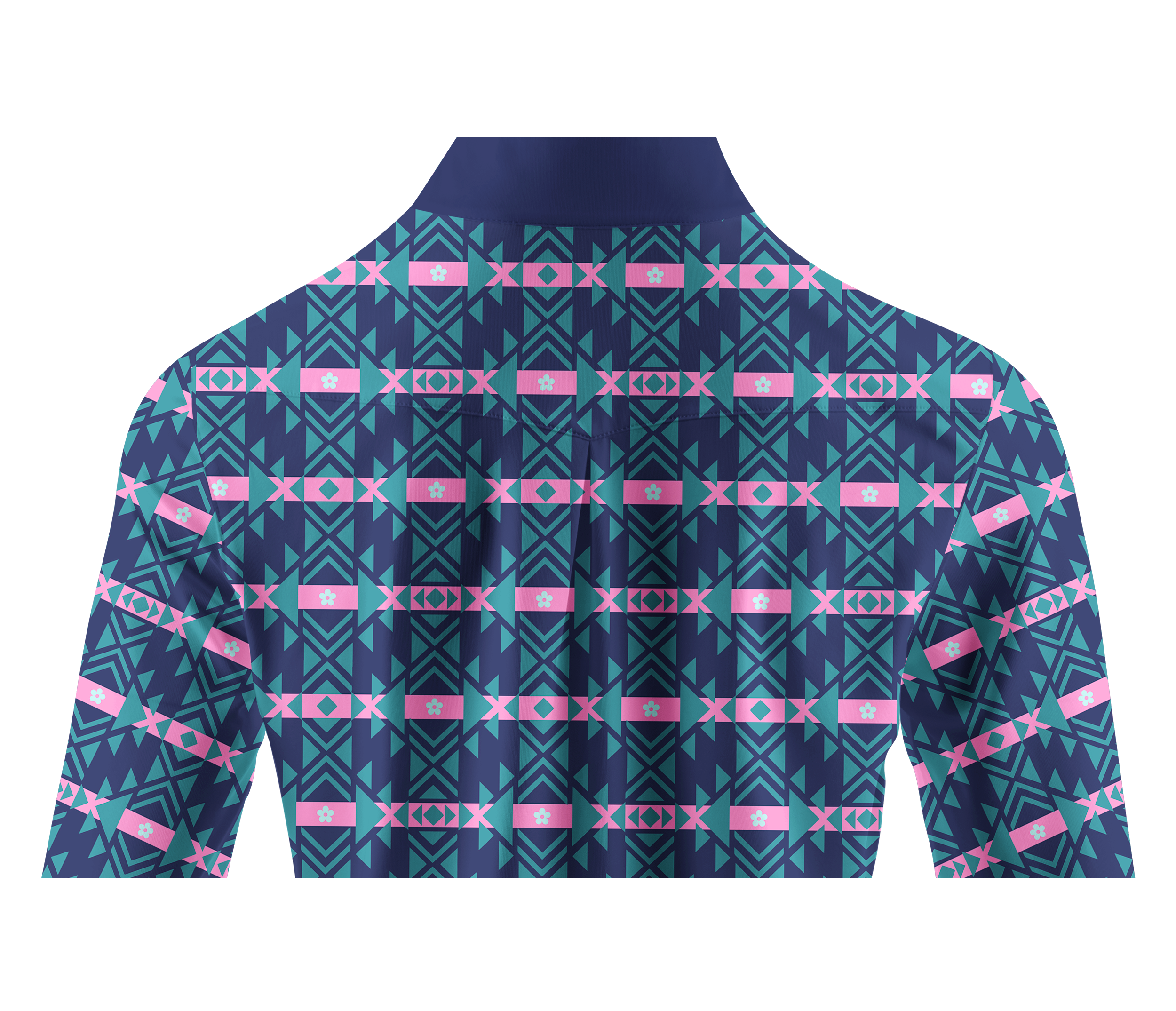 Cherryswing Women's Geometric Tribal Pattern Long Sleeve Golf Shirt
