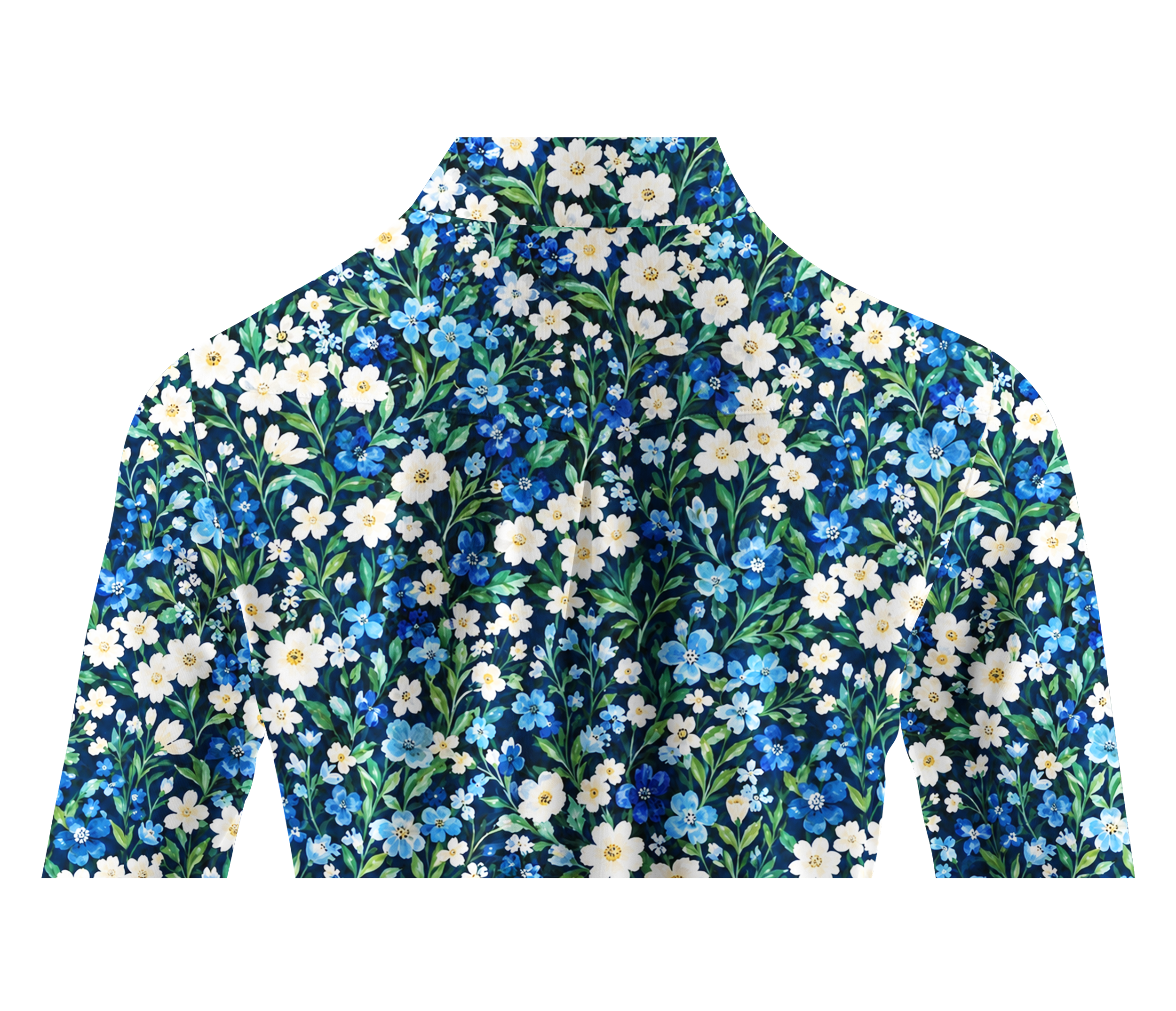 Cherryswing Women's Midnight Garden Floral Print Long Sleeve Golf Shirt