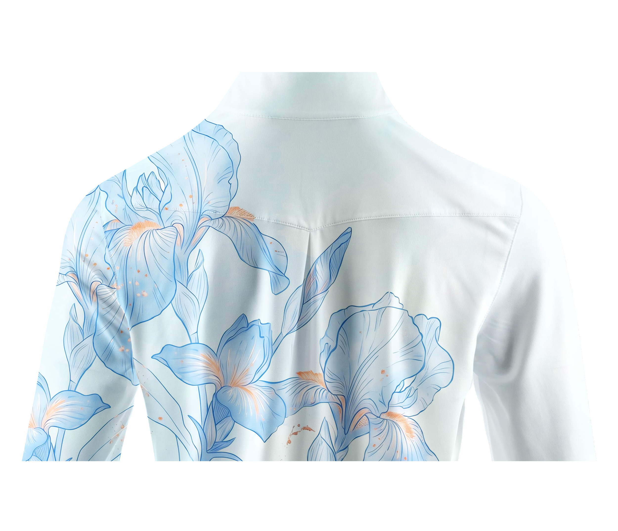 Cherryswing Women's Watercolor Iris Gradient Long Sleeve Golf Shirt