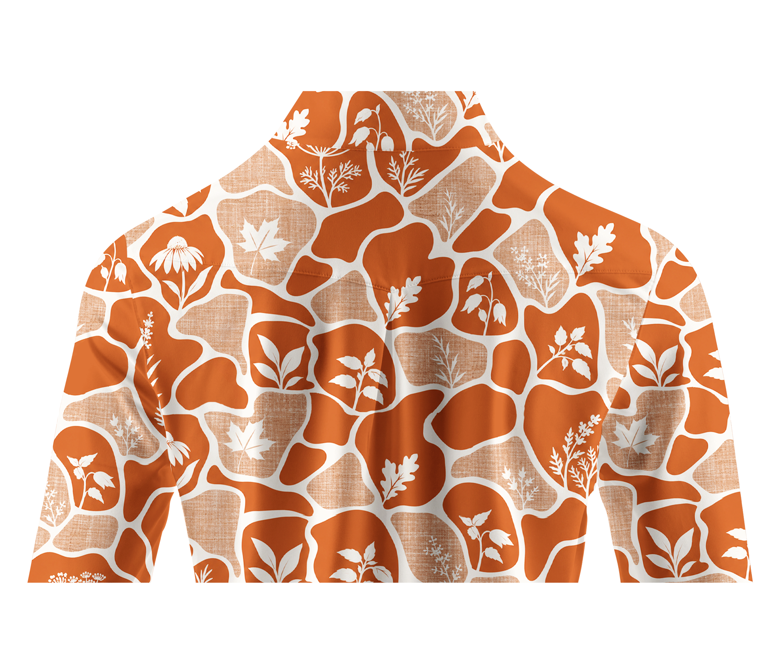Cherryswing Women's Botanical Silhouette Pattern Long Sleeve Golf Shirt