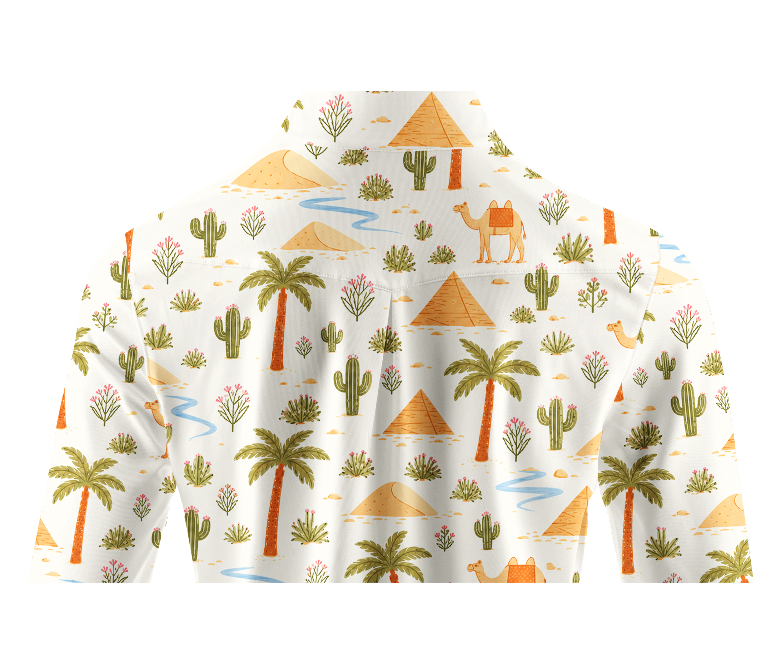 Cherryswing Women's Playful Desert Adventure Pattern Long Sleeve Golf Shirt