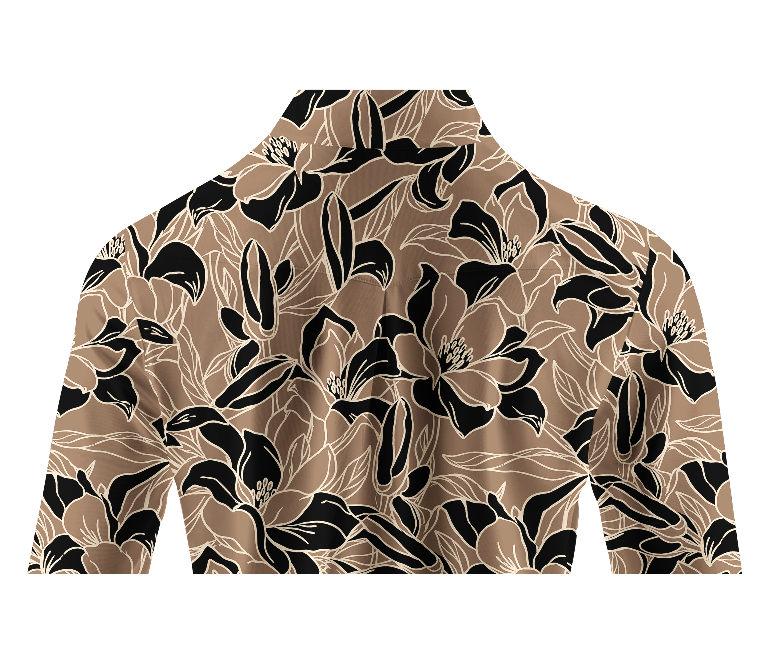 Cherryswing Women's Vintage Silhouette Floral Pattern Long Sleeve Golf Shirt