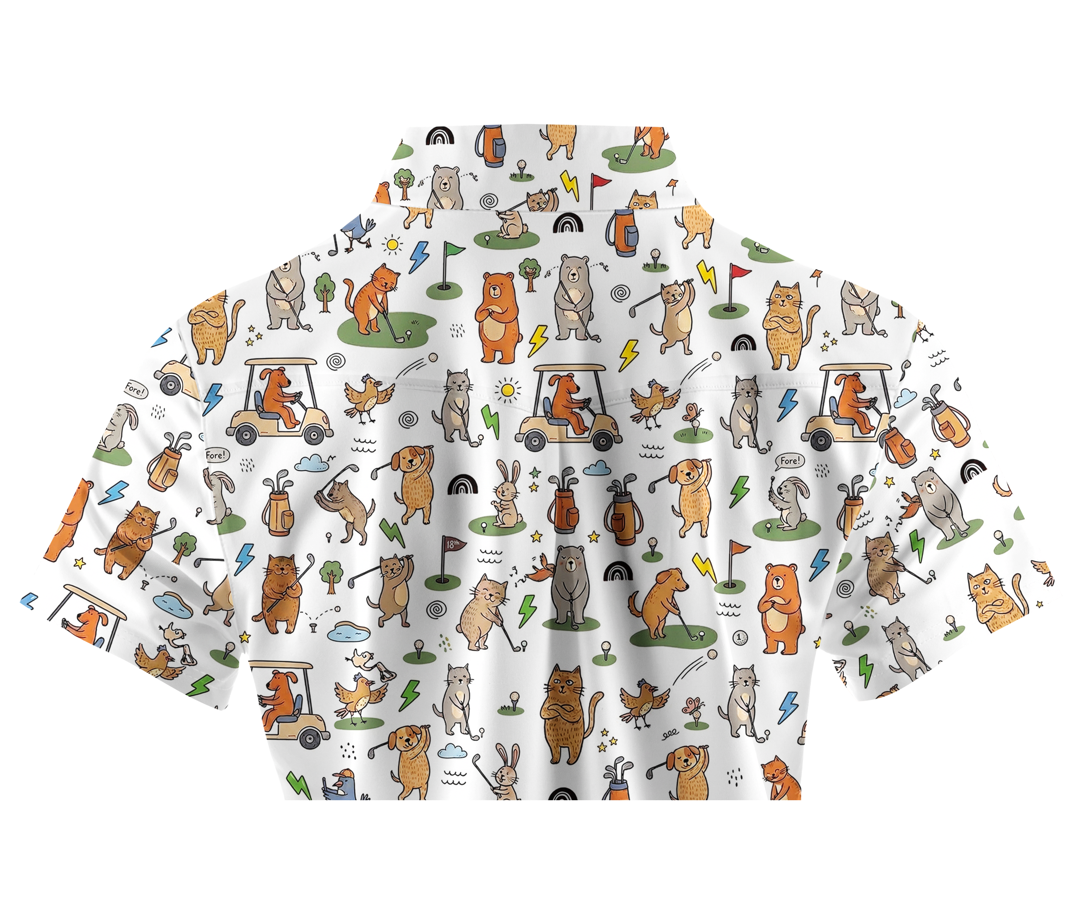 Cherryswing Women's Playful Animal Golfers Short Sleeve Golf Shirt