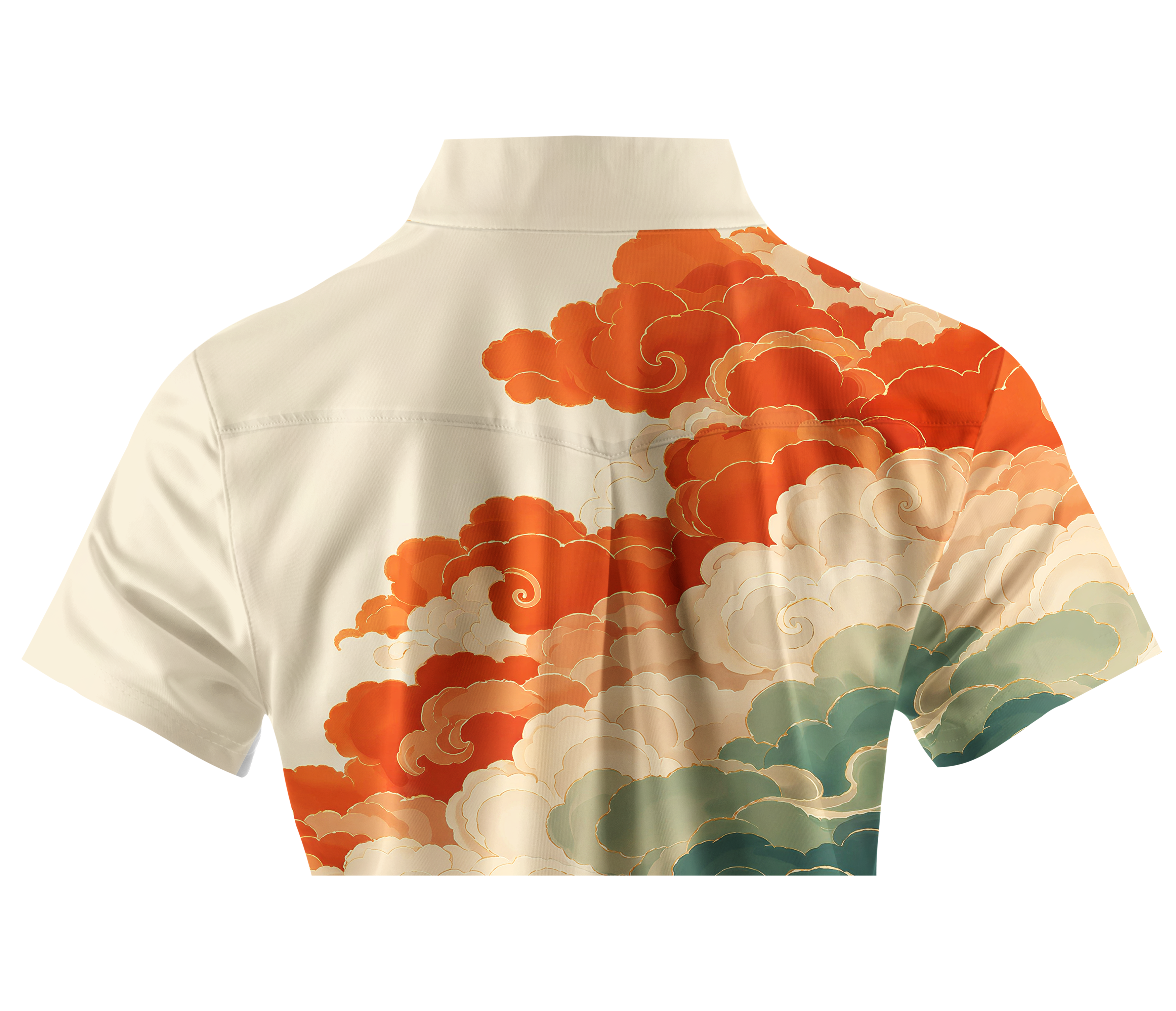 Cherryswing Women's Oriental Auspicious Cloud Short Sleeve Golf Shirt