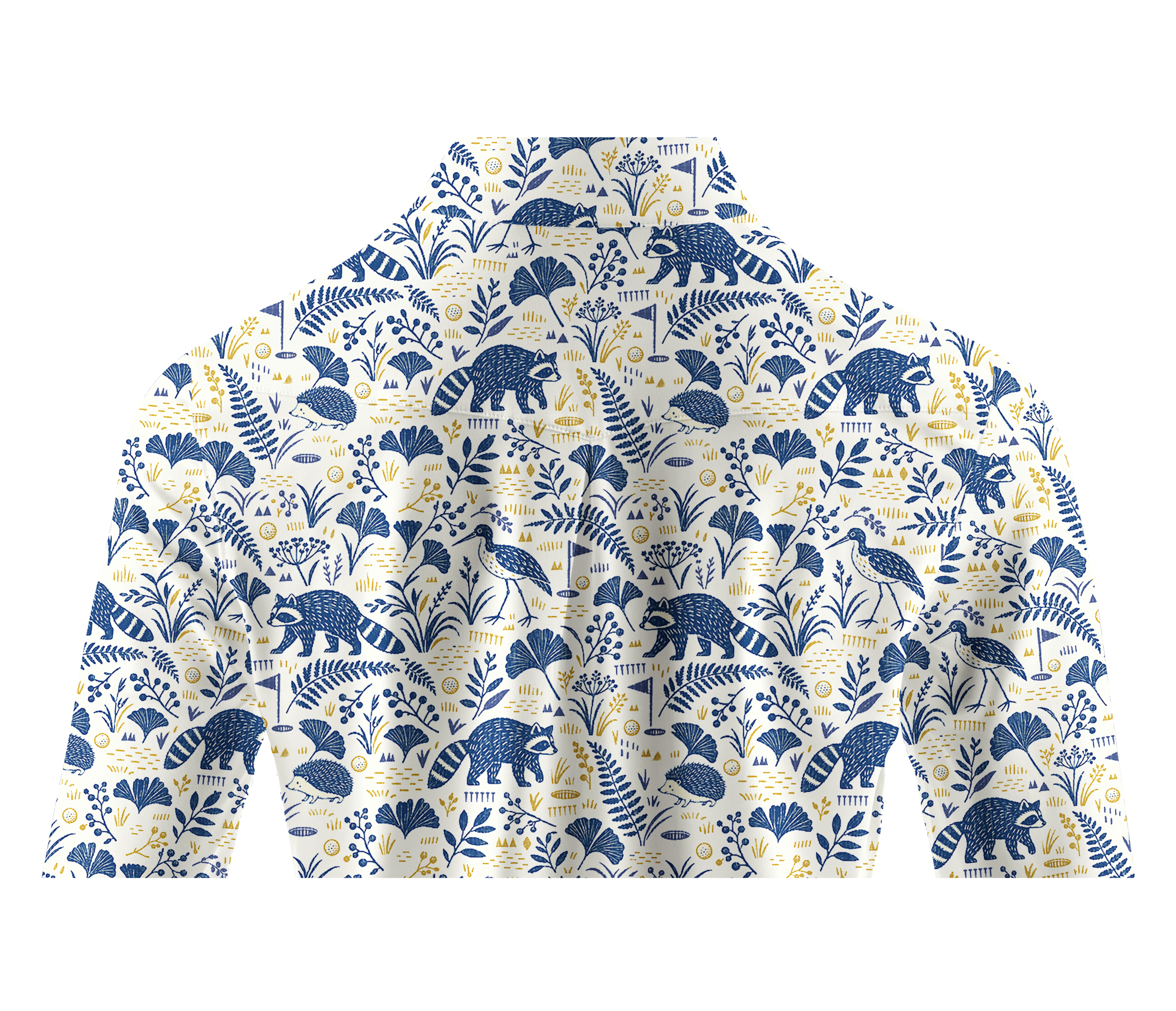Cherryswing Women's Forest Animals and Botanical Pattern Long Sleeve Golf Shirt