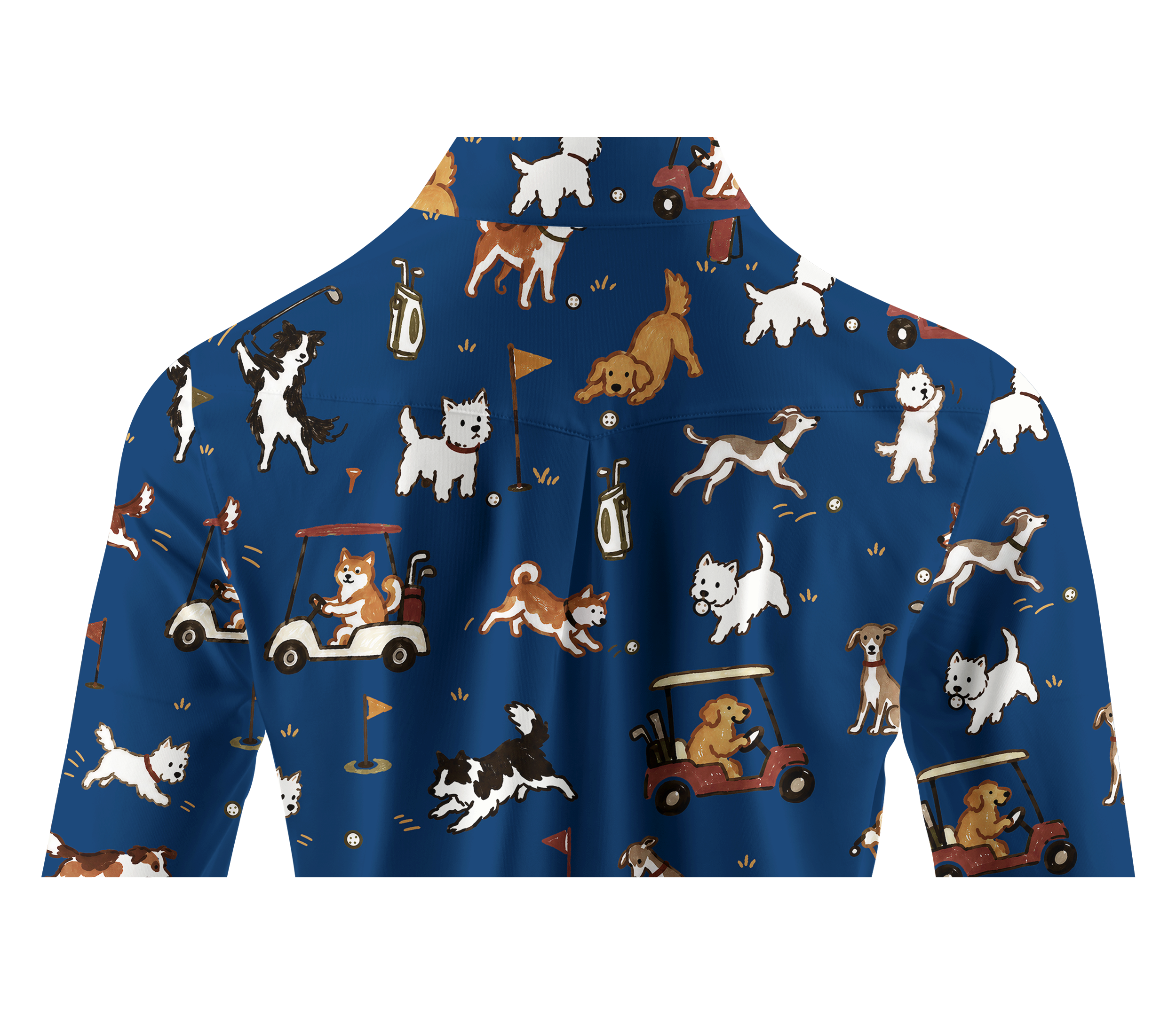 Cherryswing Women's Cute Golf Pup Novelty Print Long Sleeve Golf Shirt