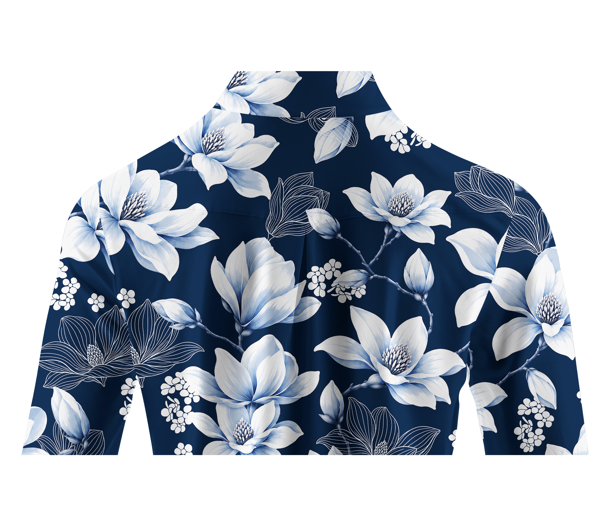 Cherryswing Women's Porcelain Style Magnolia Print Long Sleeve Golf