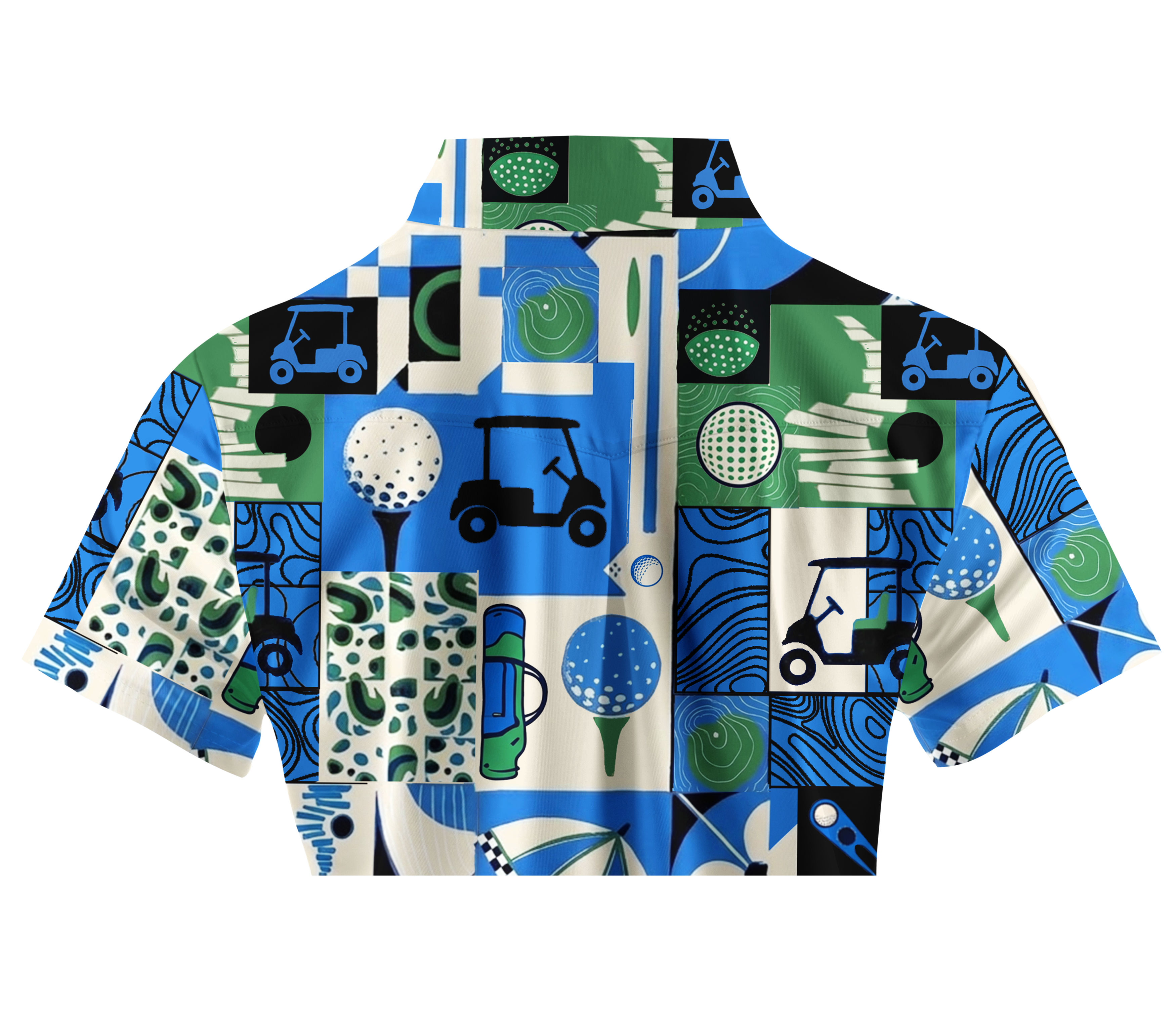 Cherryswing Women's Golf Collage Patchwork Short Sleeve Golf Shirt