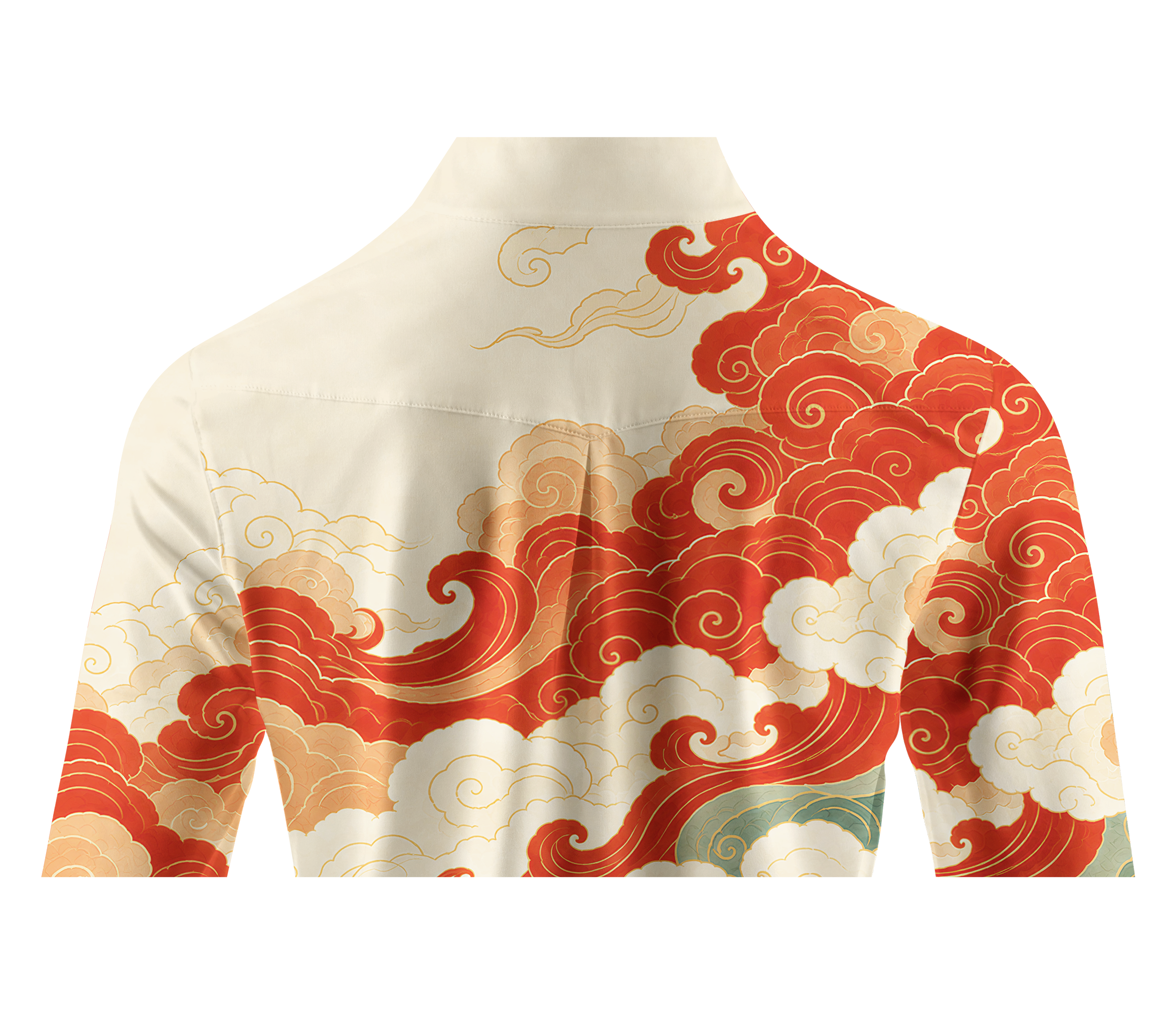 Cherryswing Women's Auspicious Clouds Gradient Long Sleeve Golf Shirt