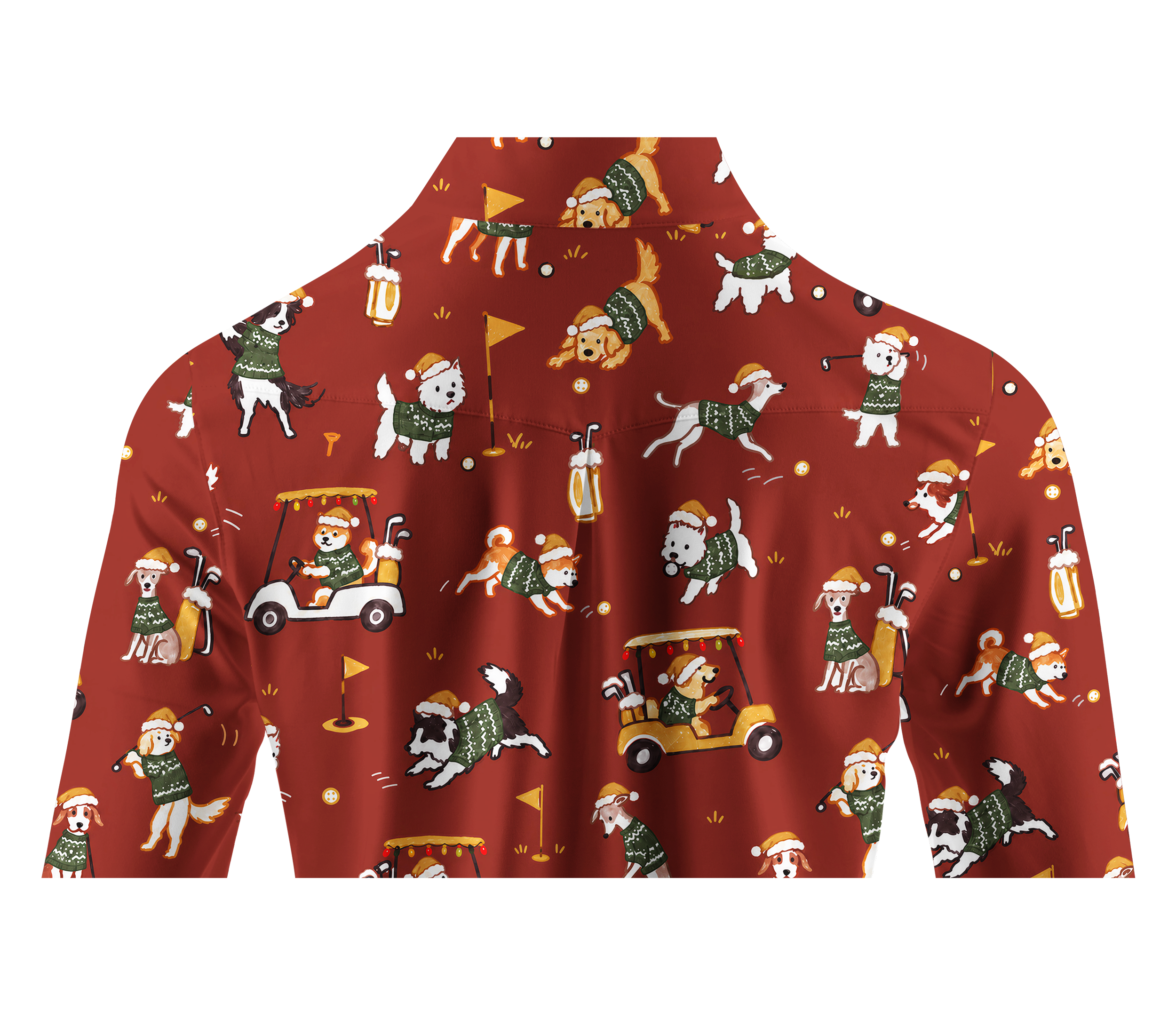 Cherryswing Women's Festive Pet Golf Print Long Sleeve Shirt
