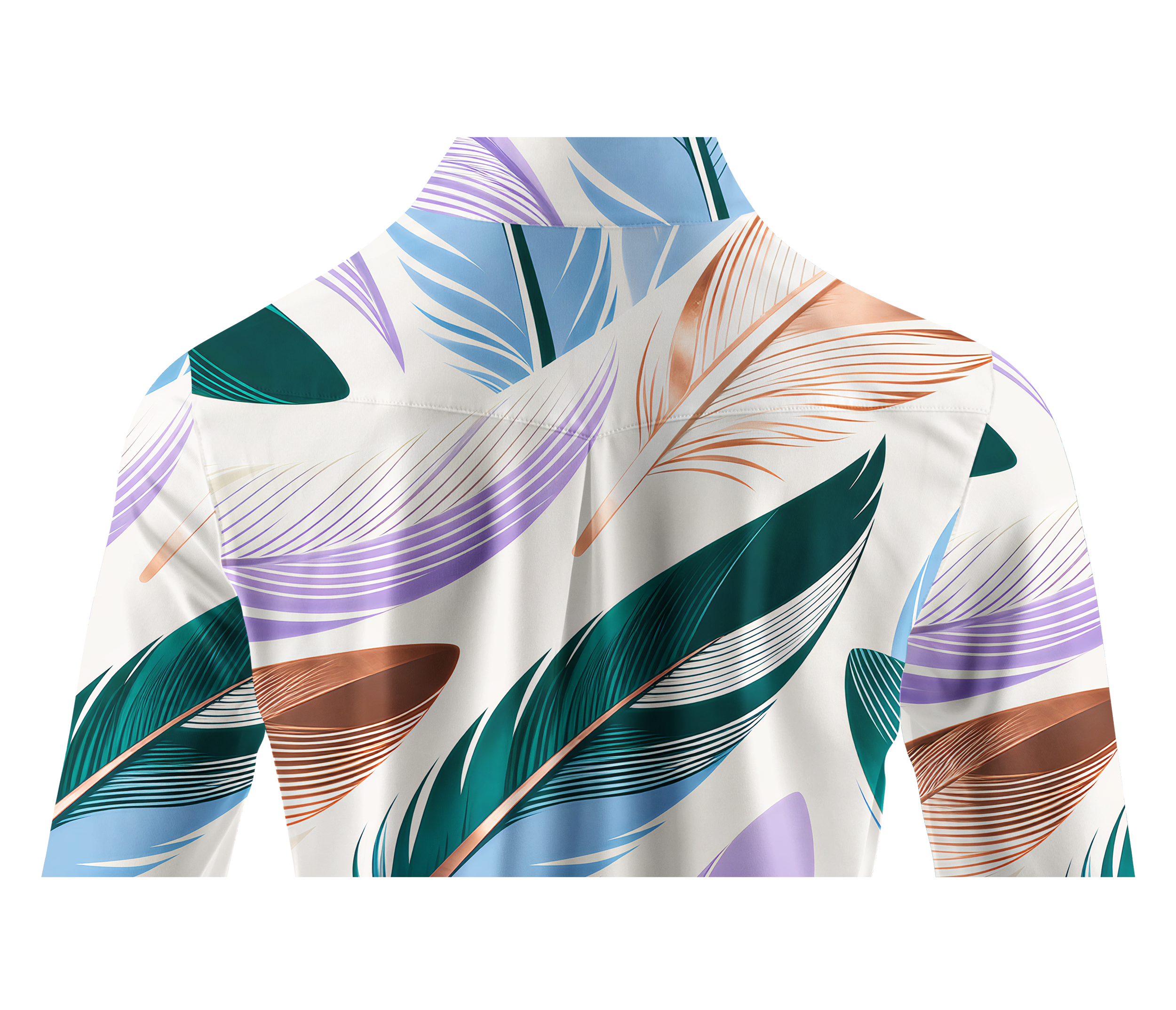 Cherryswing Women's Iridescent Feather Art Long Sleeve Golf Shirt