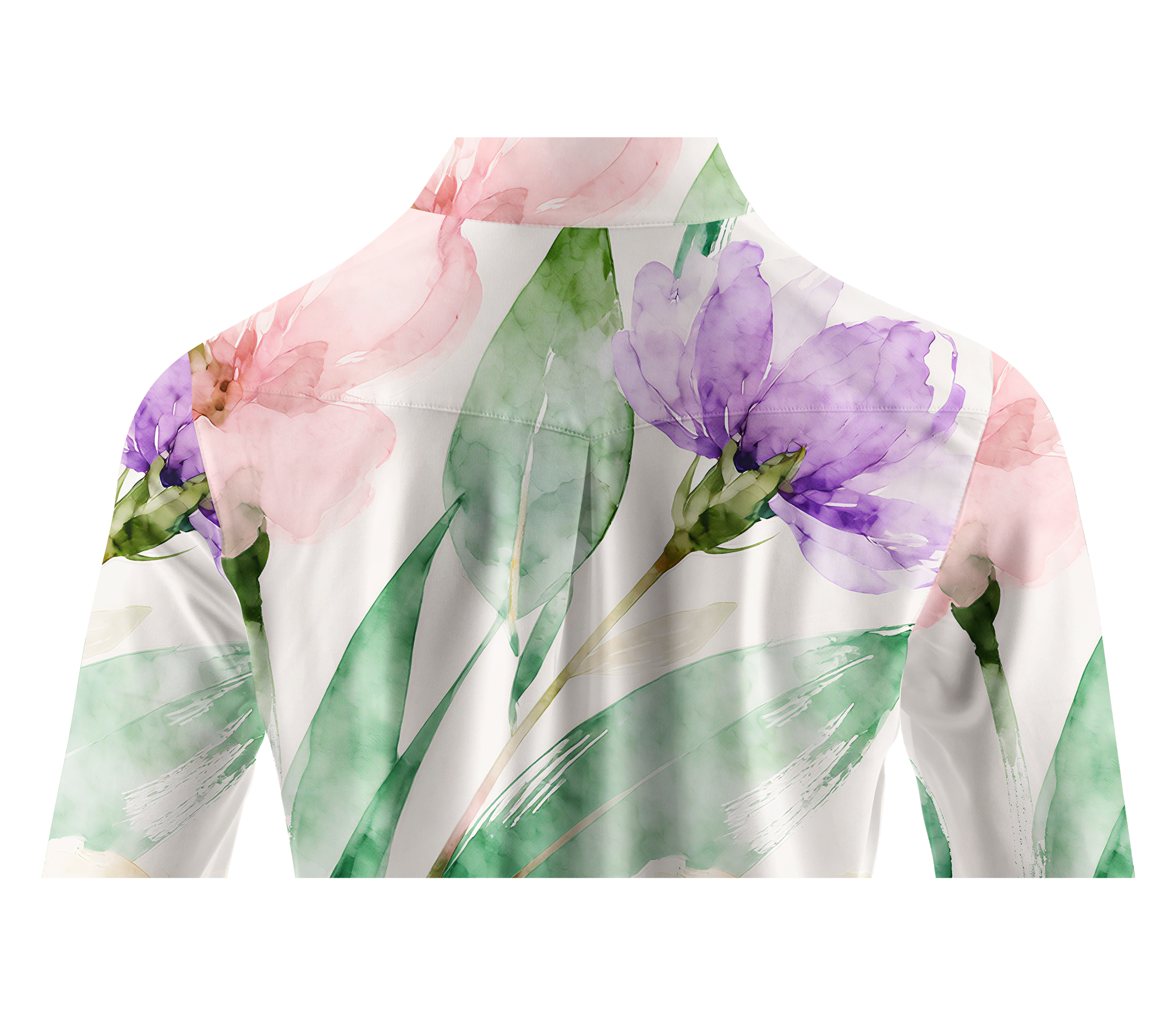 Cherryswing Women's Watercolor Purple Floral Long Sleeve Golf Shirt