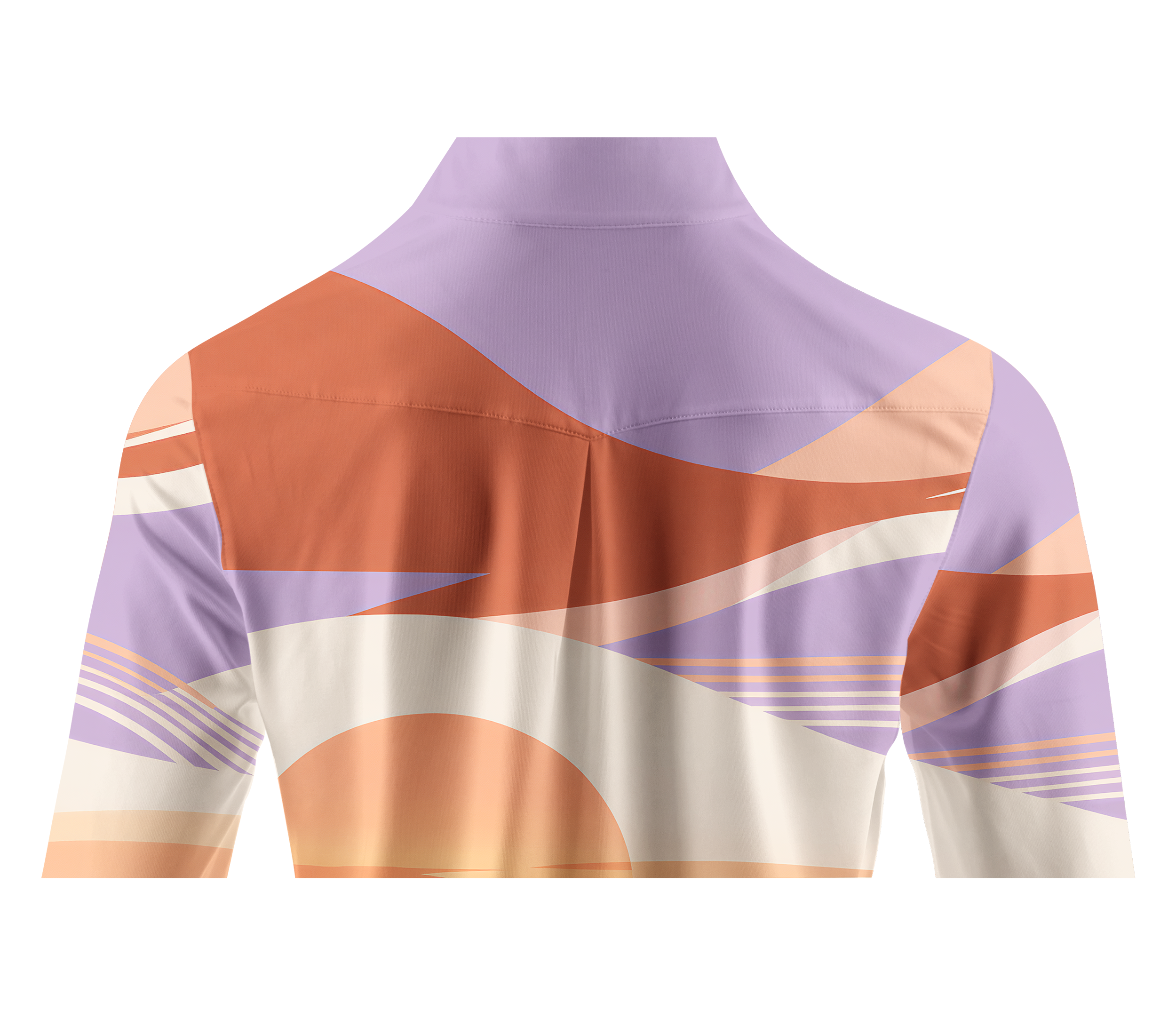 Cherryswing Women's Sunset Geometric Color Block Long Sleeve Golf Shirt