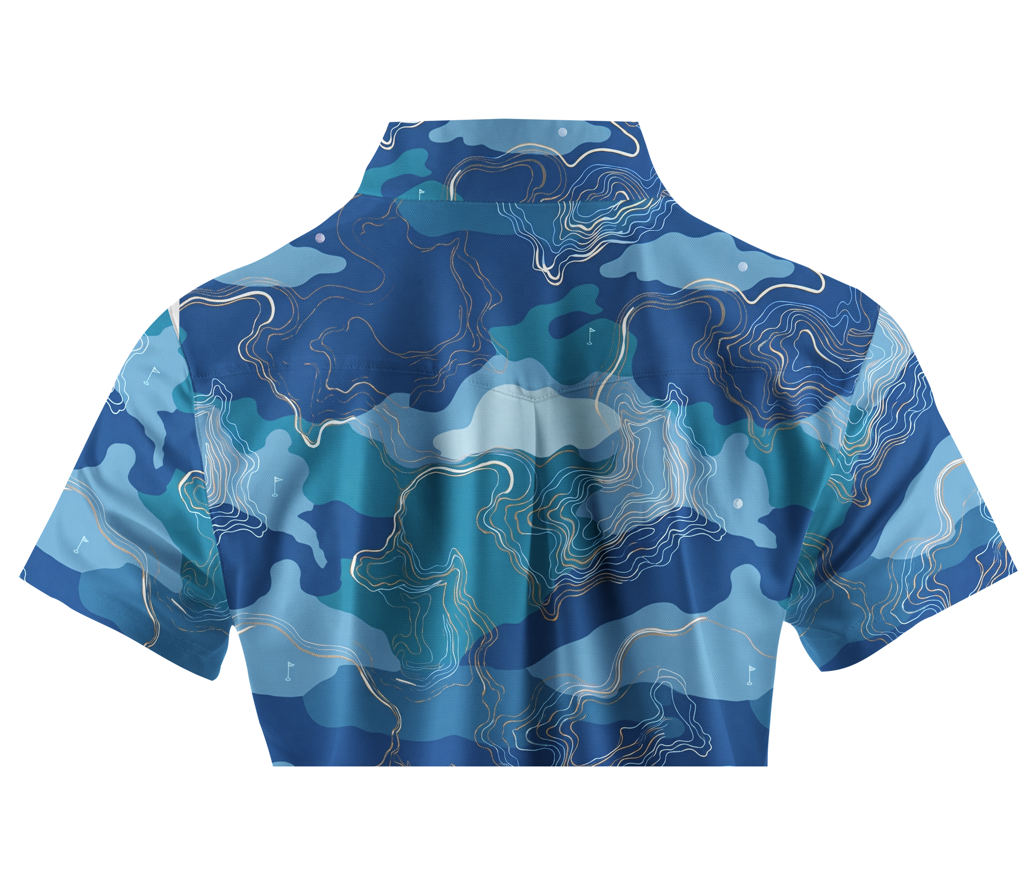 Cherryswing Women's Topographic Contour Print Short Sleeve Golf Shirt