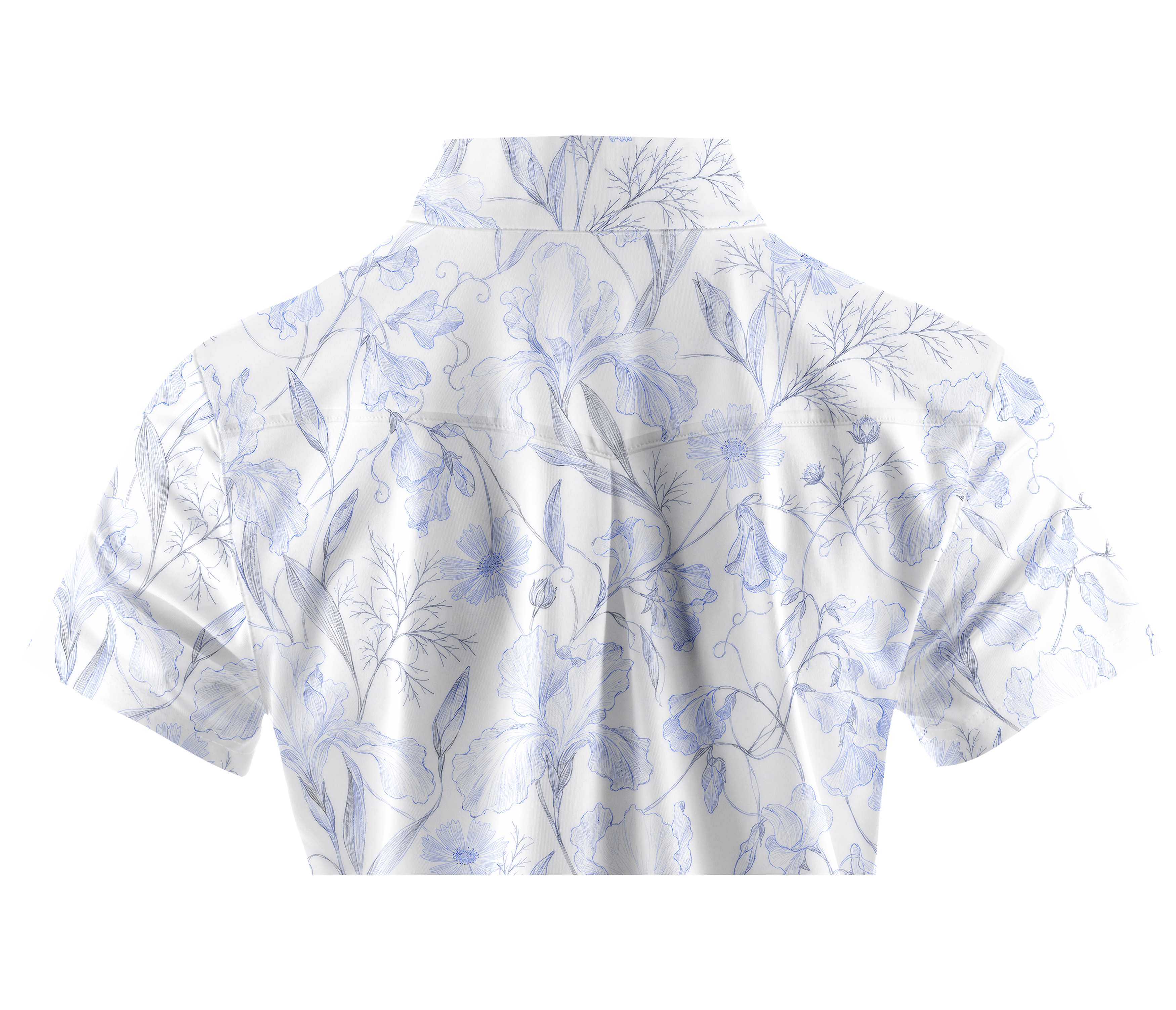 Cherryswing Women's Vintage Botanical Sketch Short Sleeve Golf Shirt