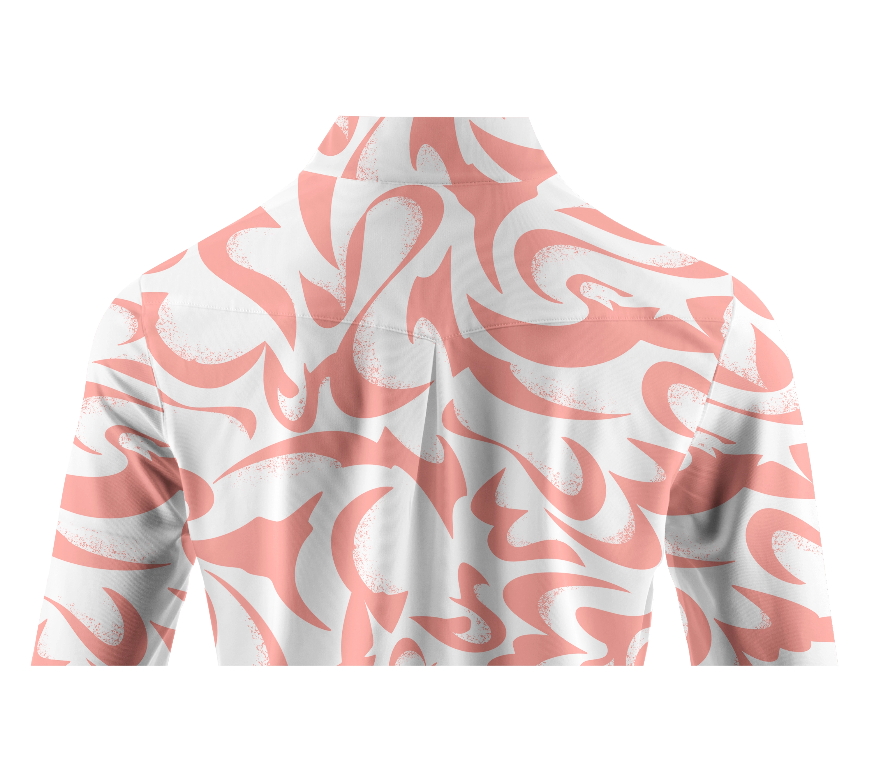 Cherryswing Women's Coral Bloom Abstract Long Sleeve Polo Shirt
