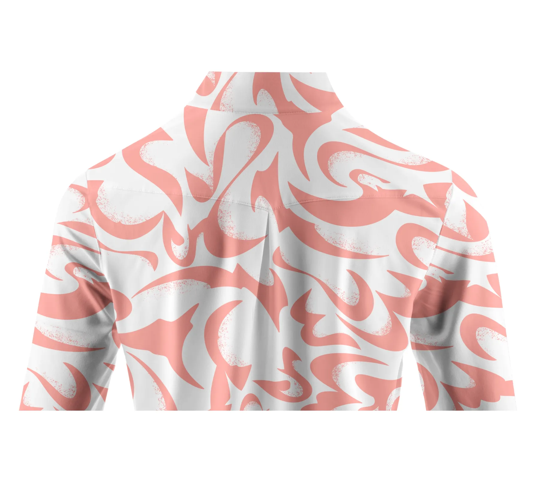 Cherryswing Women's Coral Bloom Abstract Long Sleeve Polo Shirt