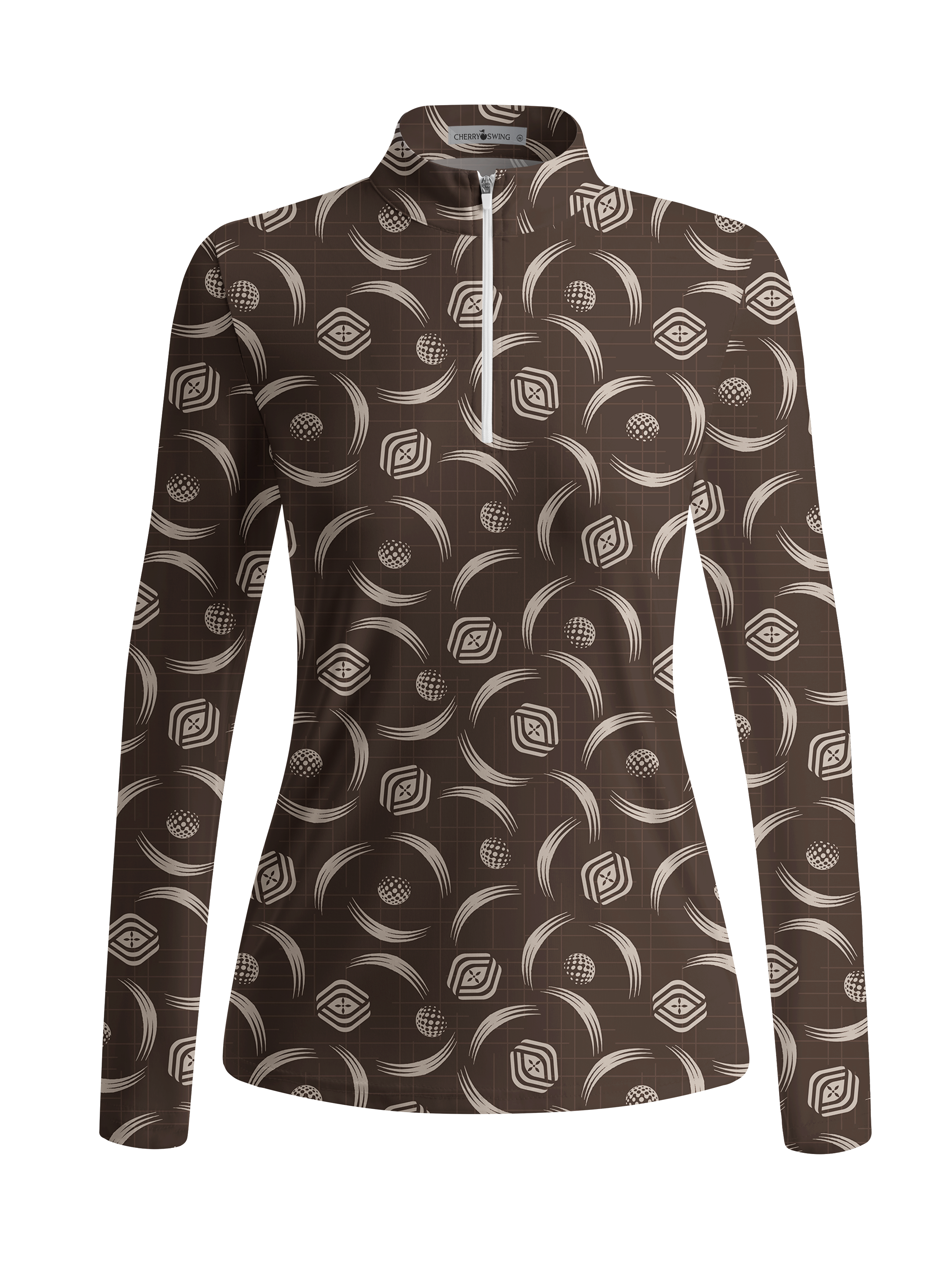 Cherryswing Women's Golf Ball Spiral Motion Long Sleeve Golf Shirt