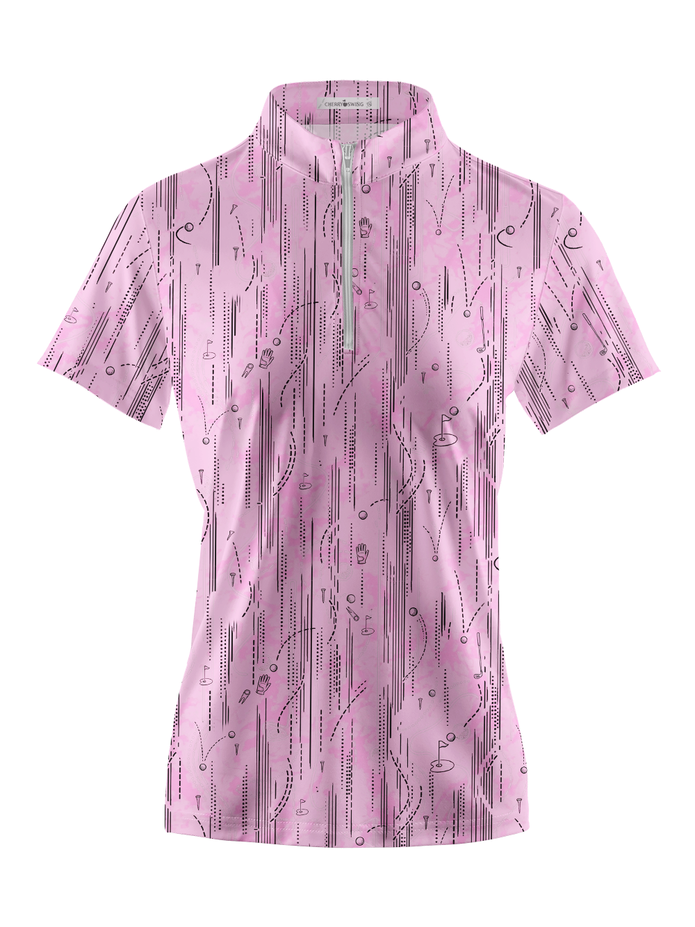 Cherryswing Women's Playful Fairway Motion Short Sleeve Golf Shirt