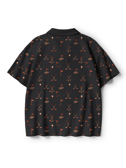 Cherryswing Copper Fairway Men's Crochet Knit Polo Shirt