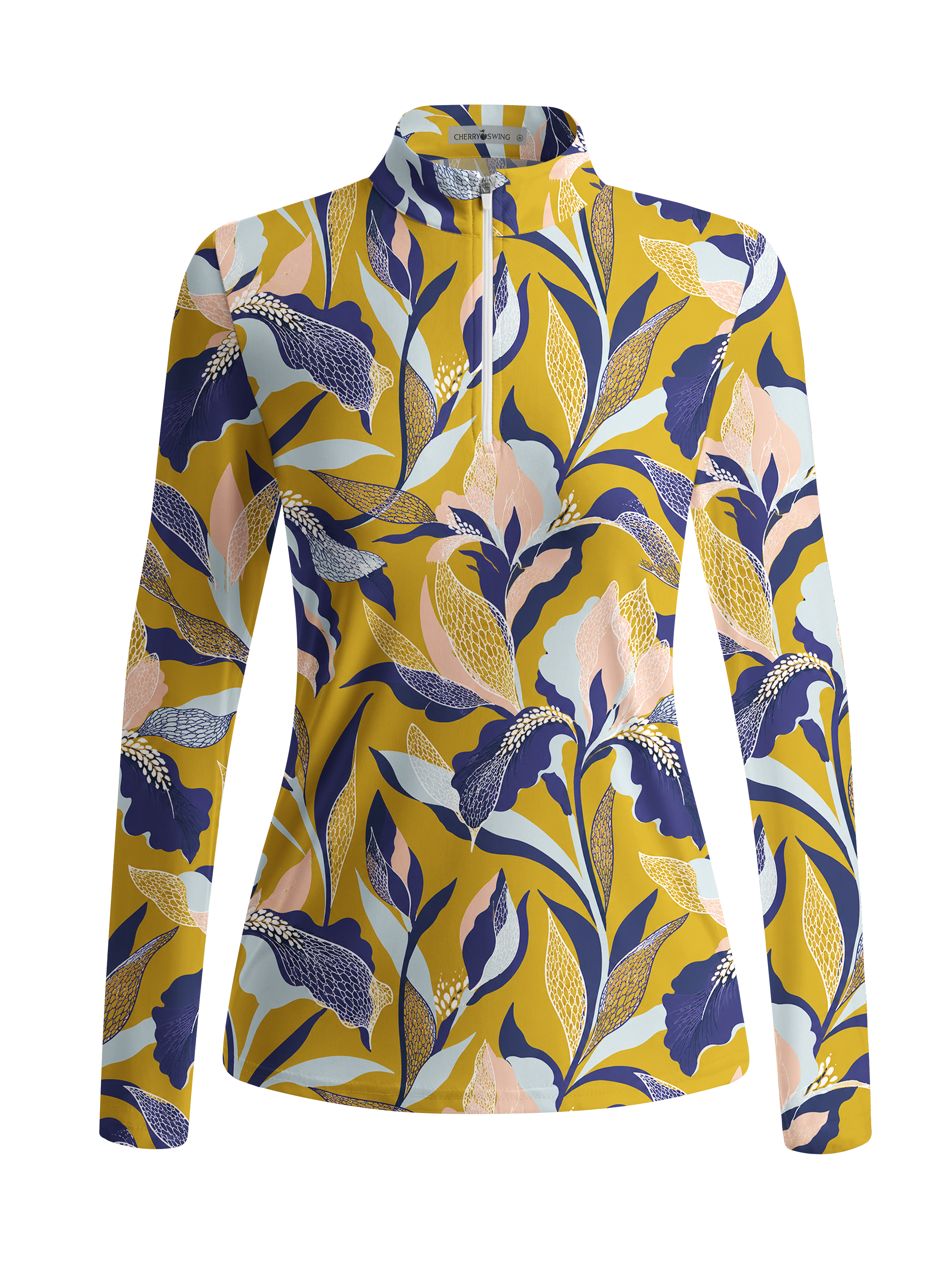 Cherryswing Women's Vibrant Floral Long Sleeve Golf Shirt