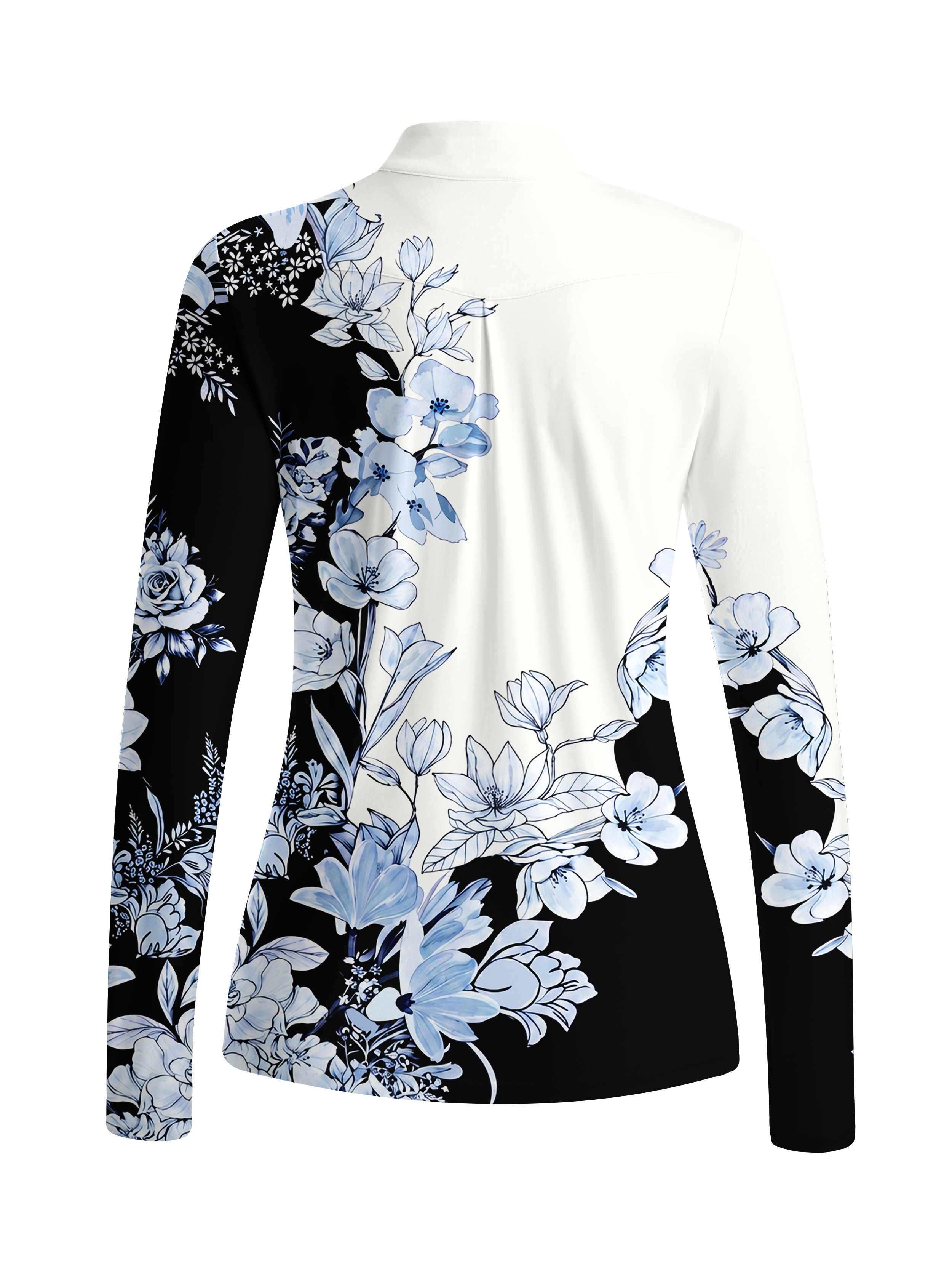 Cherryswing Women's Ink Blossom Long Sleeve Golf Shirt
