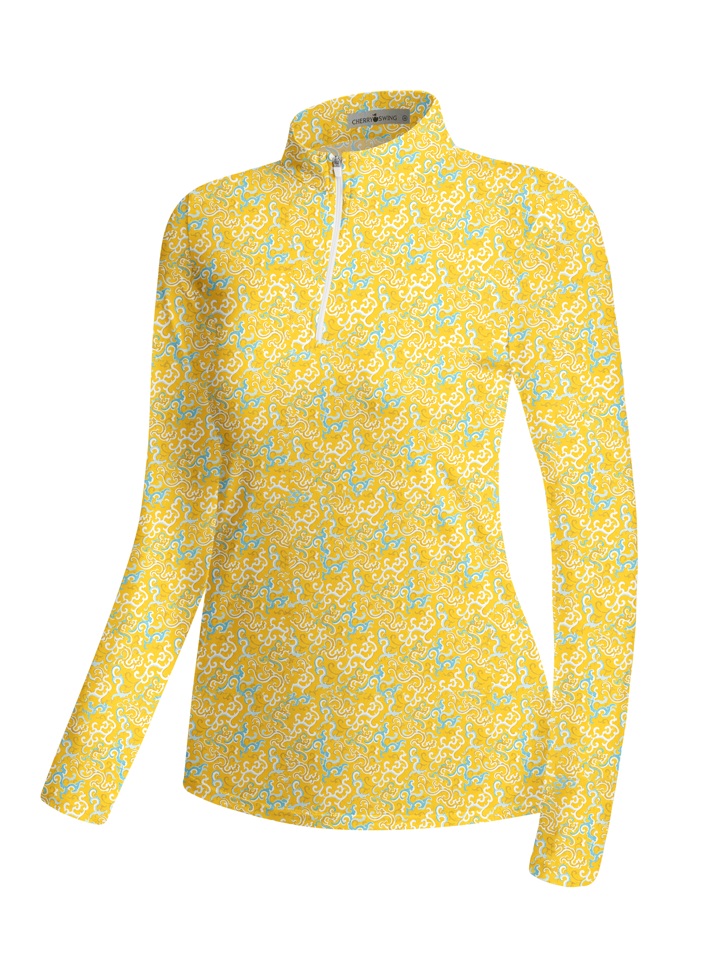 Cherryswing Women's Radiant Acanthus Scroll Long Sleeve Golf Shirt