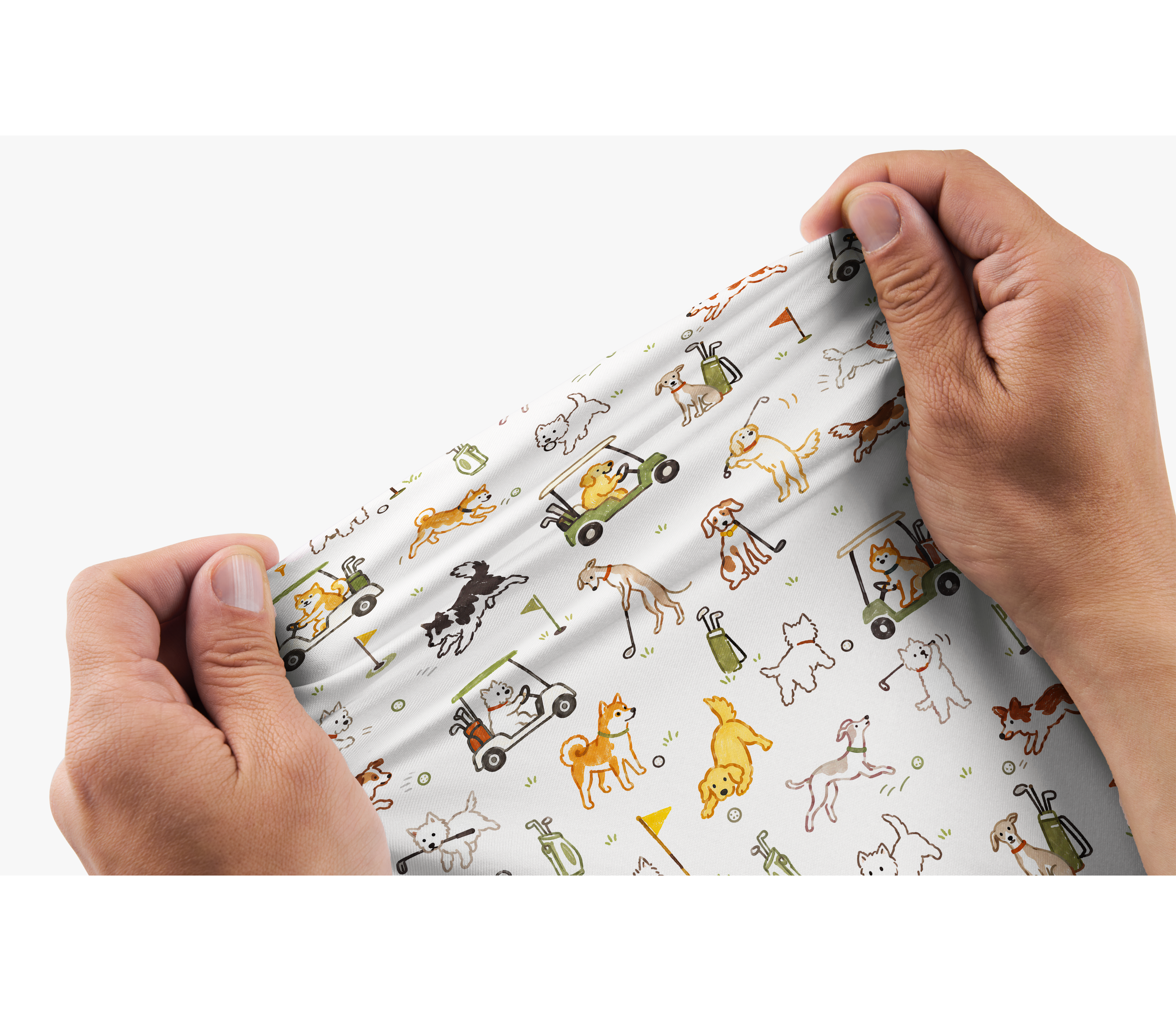 Cherryswing Cute Golf Pup Novelty Print Men's Polo Shirt