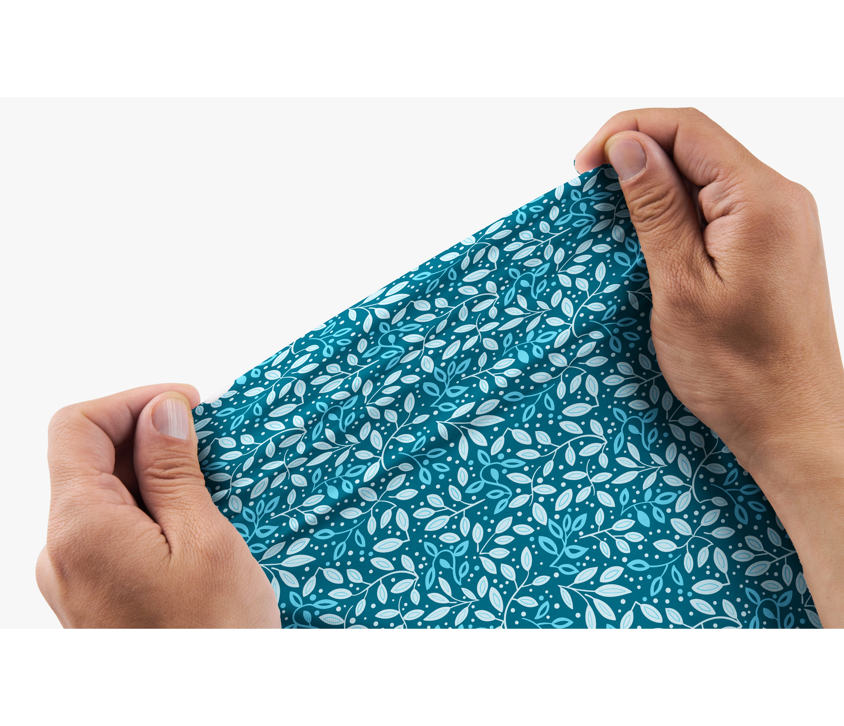 Cherryswing  Teal Leaf Motif Men's Polo Shirt