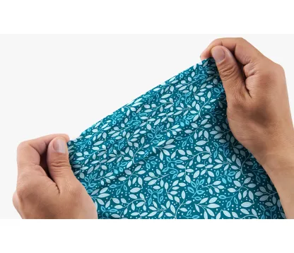 Cherryswing  Teal Leaf Motif Men's Polo Shirt