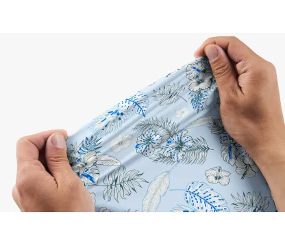 Cherryswing Blue and White Flowers Men's Polo Shirt