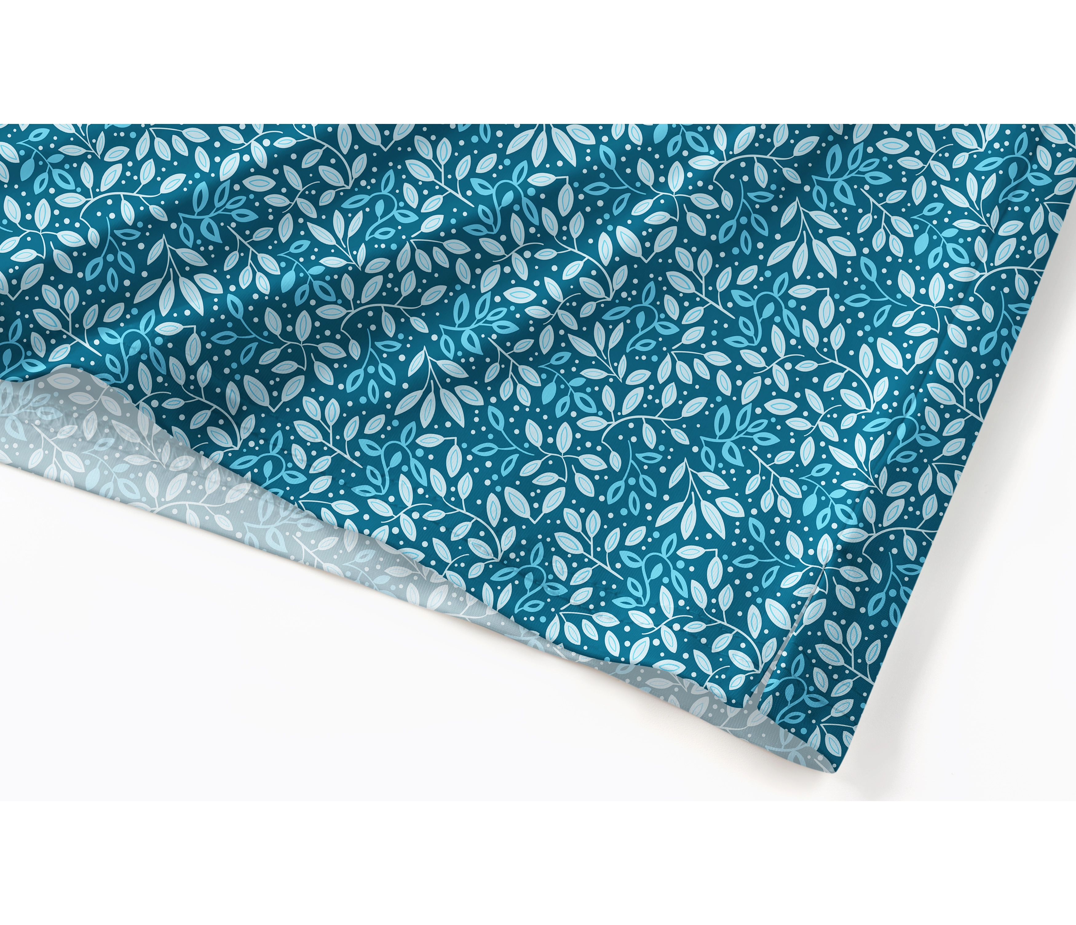 Cherryswing  Teal Leaf Motif Men's Polo Shirt