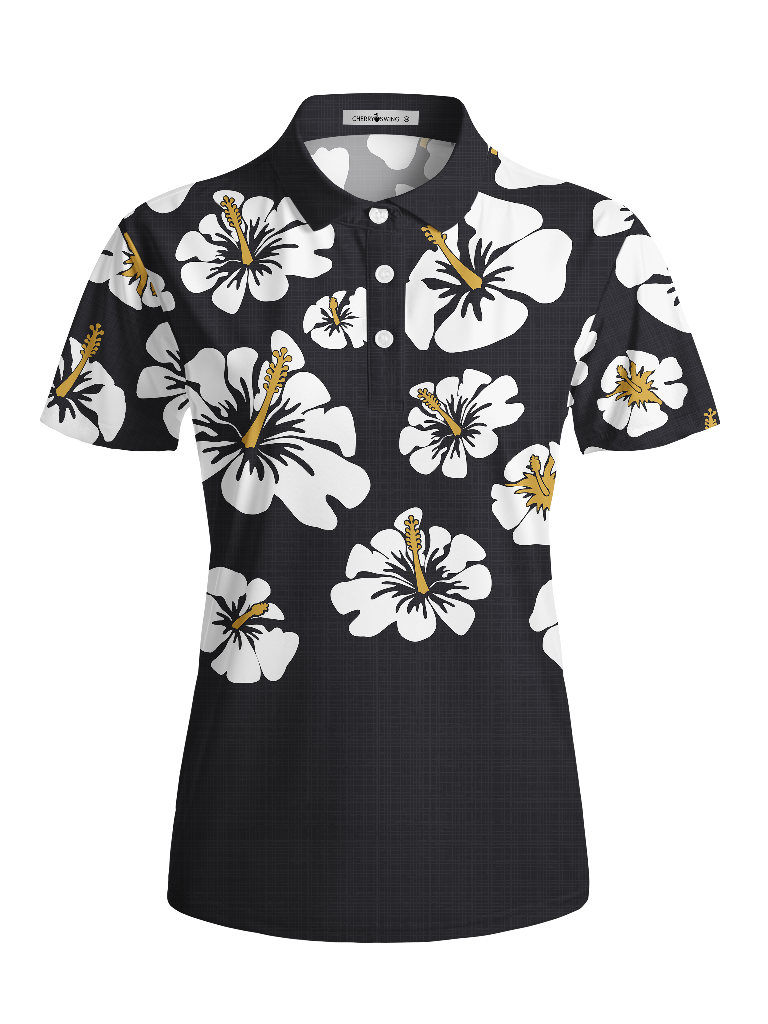 Cherryswing Women's Tropical Bloom Short Sleeve Golf Shirt
