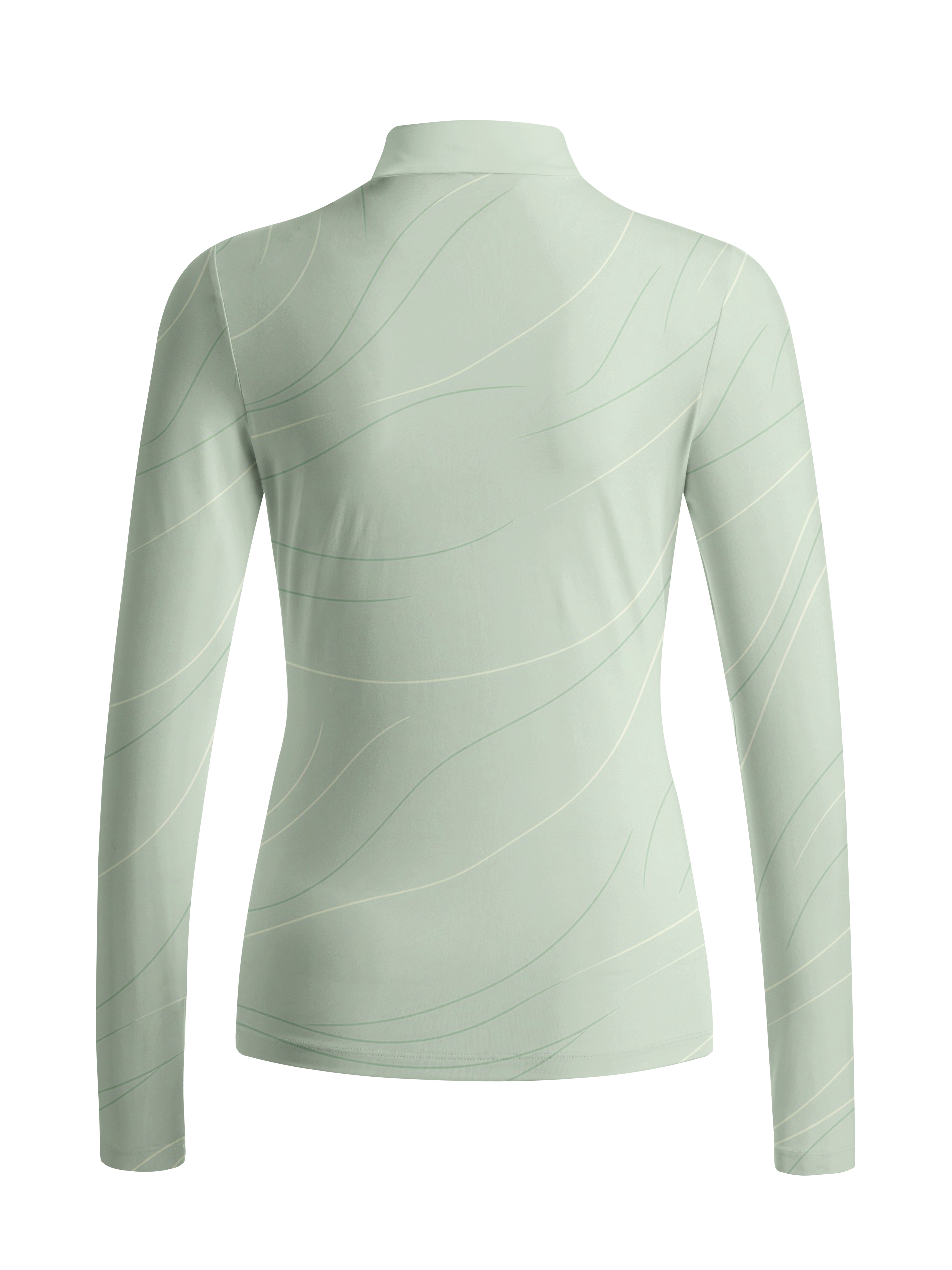 Cherryswing Women's Minimalist Wind Stream Art Long Sleeve Roll Neck Top