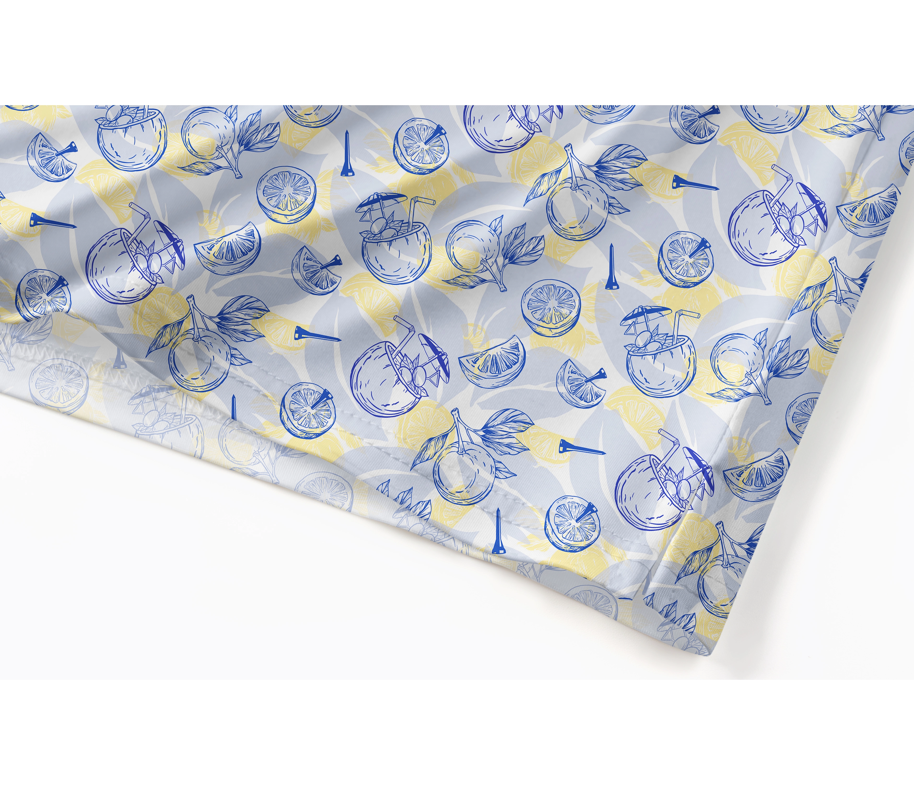 Cherryswing Men's Interlocking Geometric Golf Long Sleeve Polo Shirt