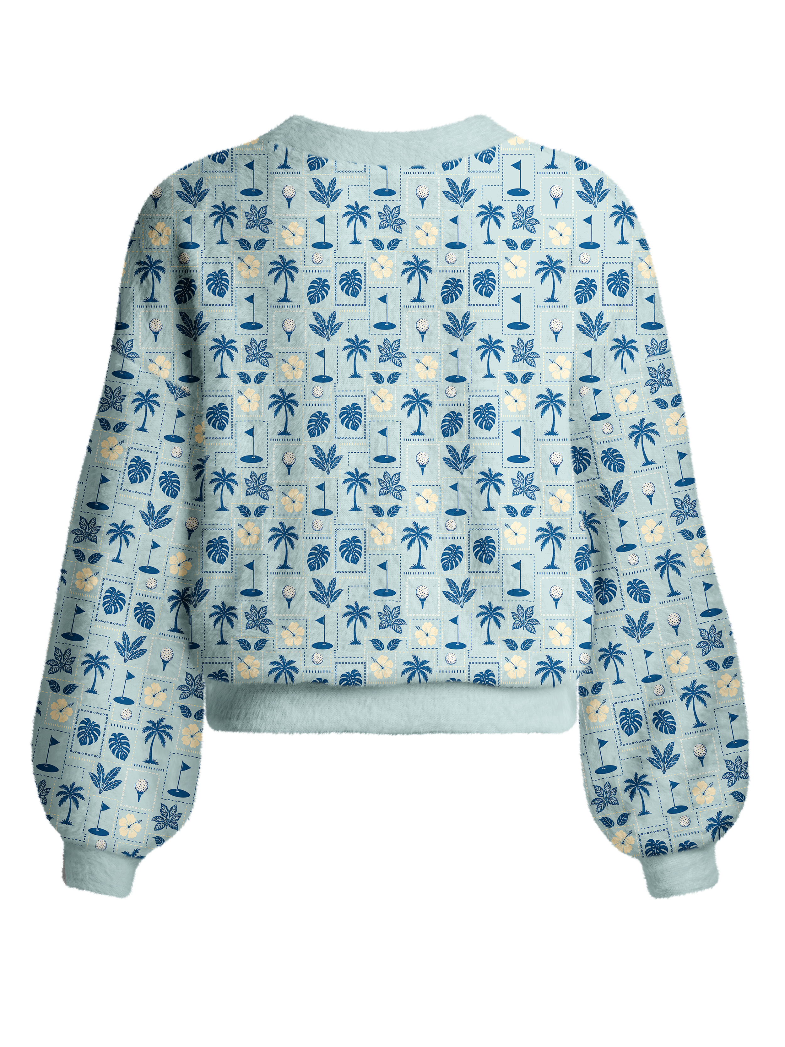 Cherryswing Women's Tropic Grid Fuzzy Knit Golf Cardigan