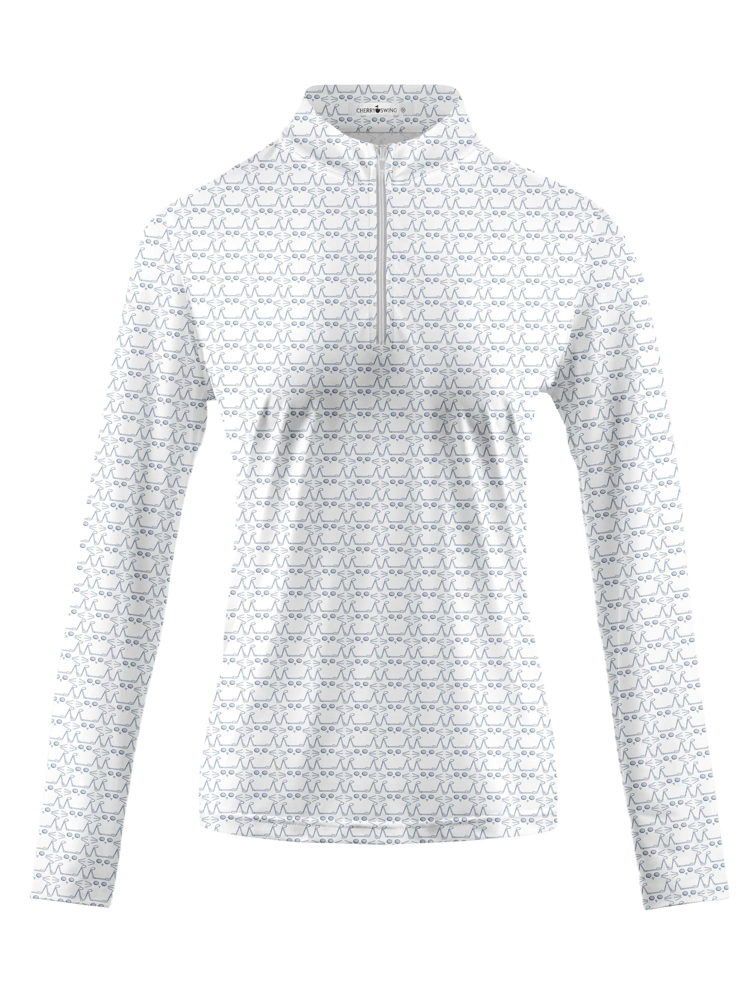 Cherryswing Women's Feline Swing Silhouette Long Sleeve Golf Shirt