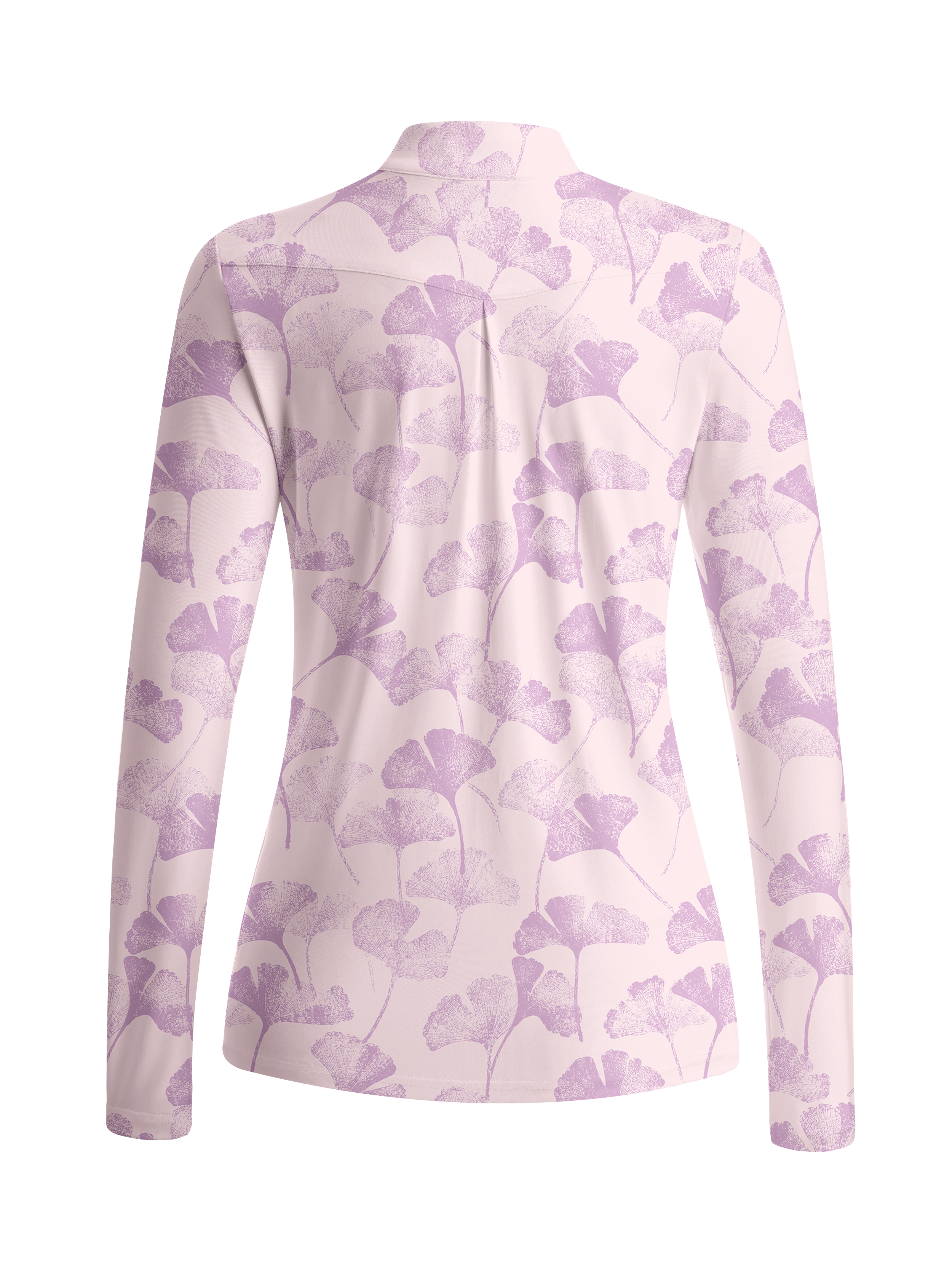 Cherryswing Women's Elegant Ginkgo Leaf Long Sleeve Golf Shirt