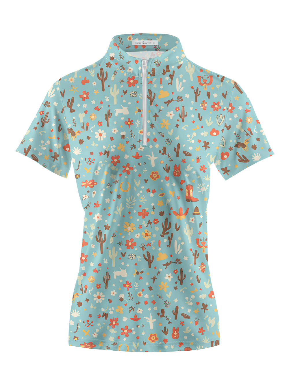 Cherryswing Women's Desert Bloom Short Sleeve Golf Shirt
