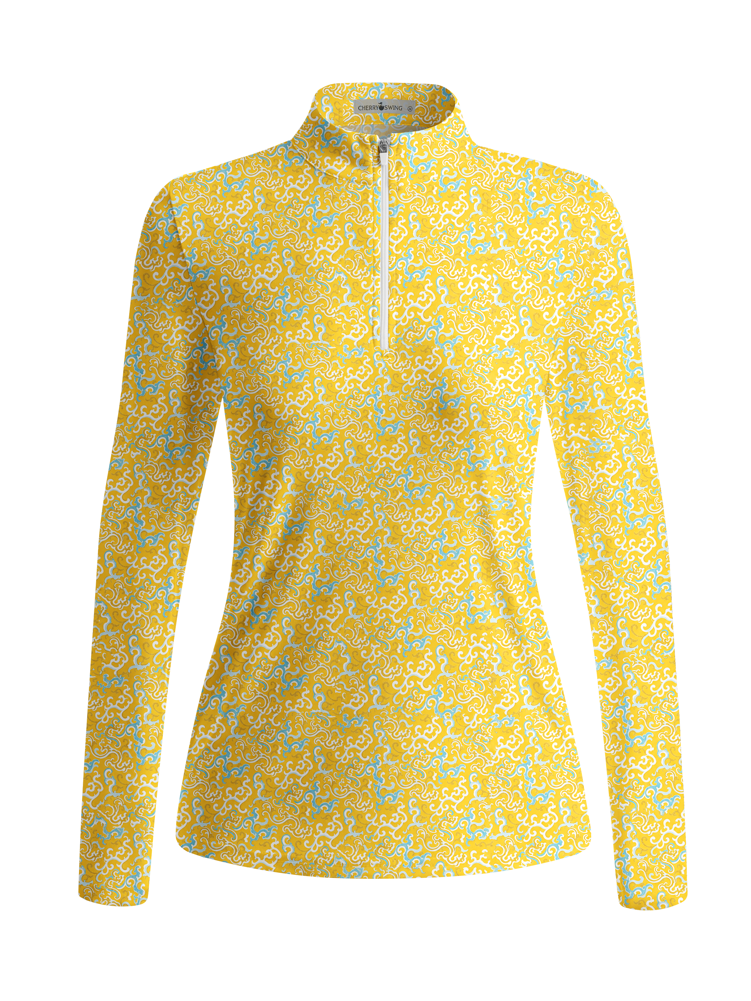 Cherryswing Women's Radiant Acanthus Scroll Long Sleeve Golf Shirt