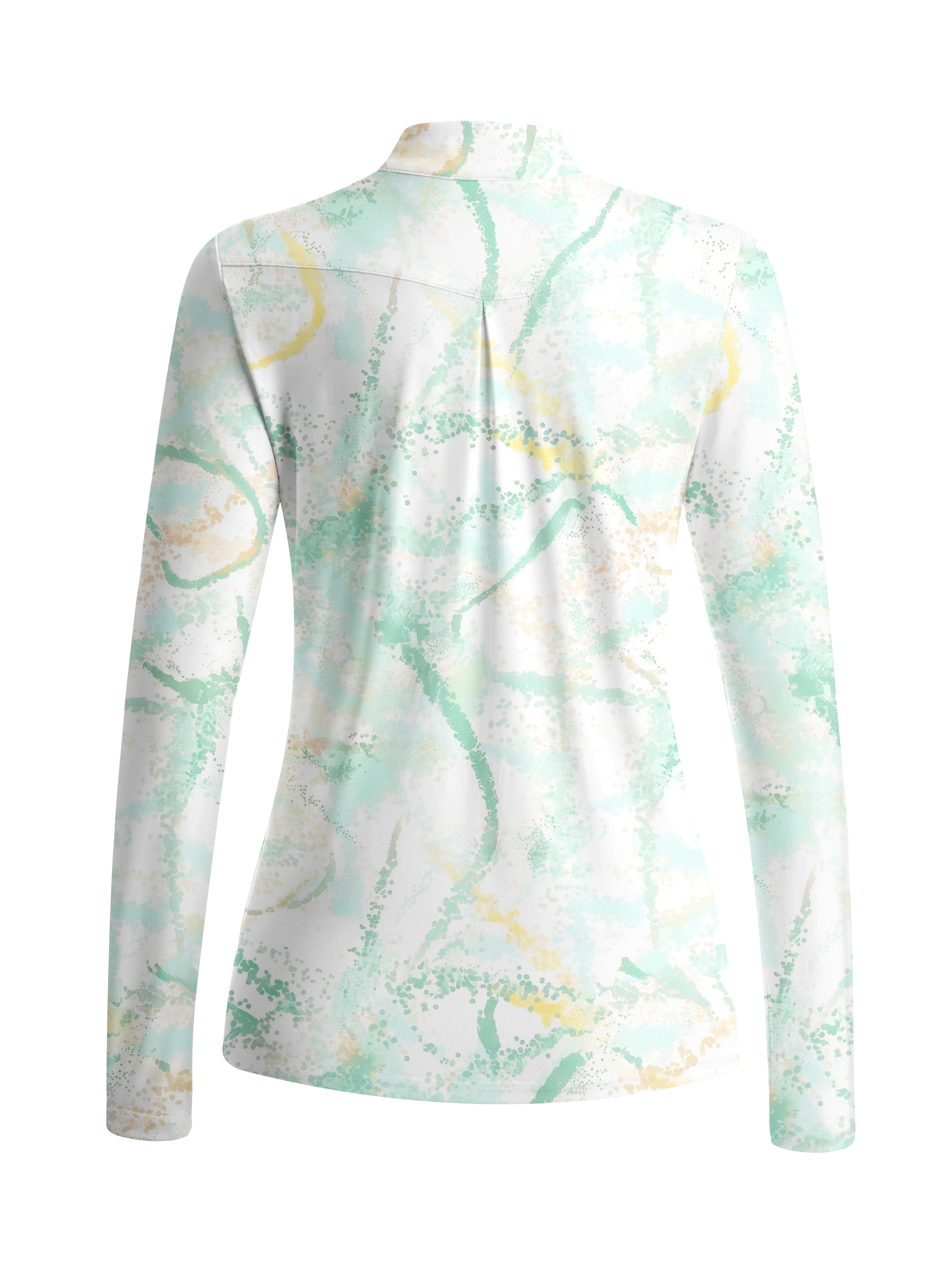 Cherryswing Women's Watercolor Splash Long Sleeve Golf Shirt