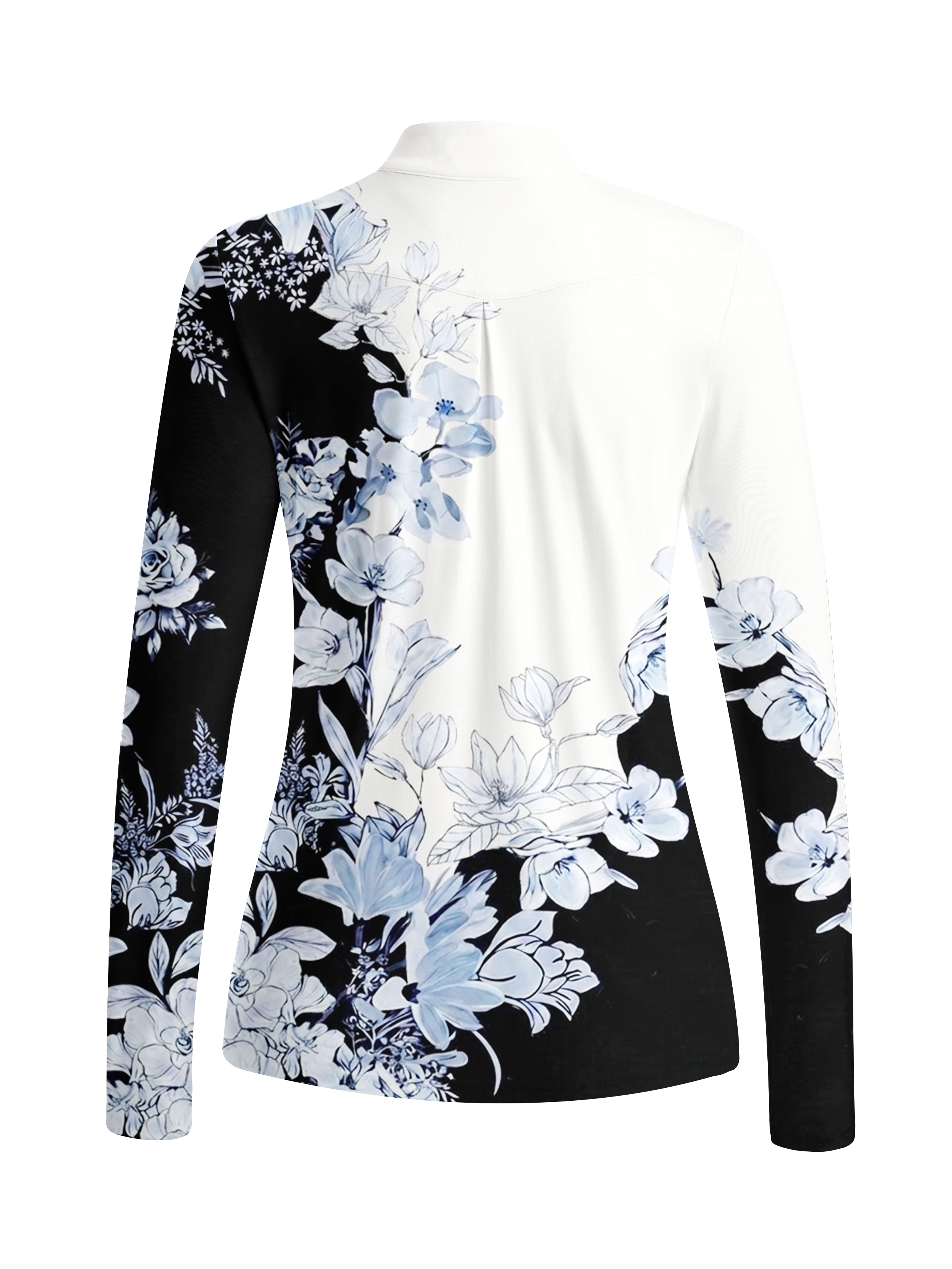 Cherryswing Women's Ink Blossom Long Sleeve Golf Shirt