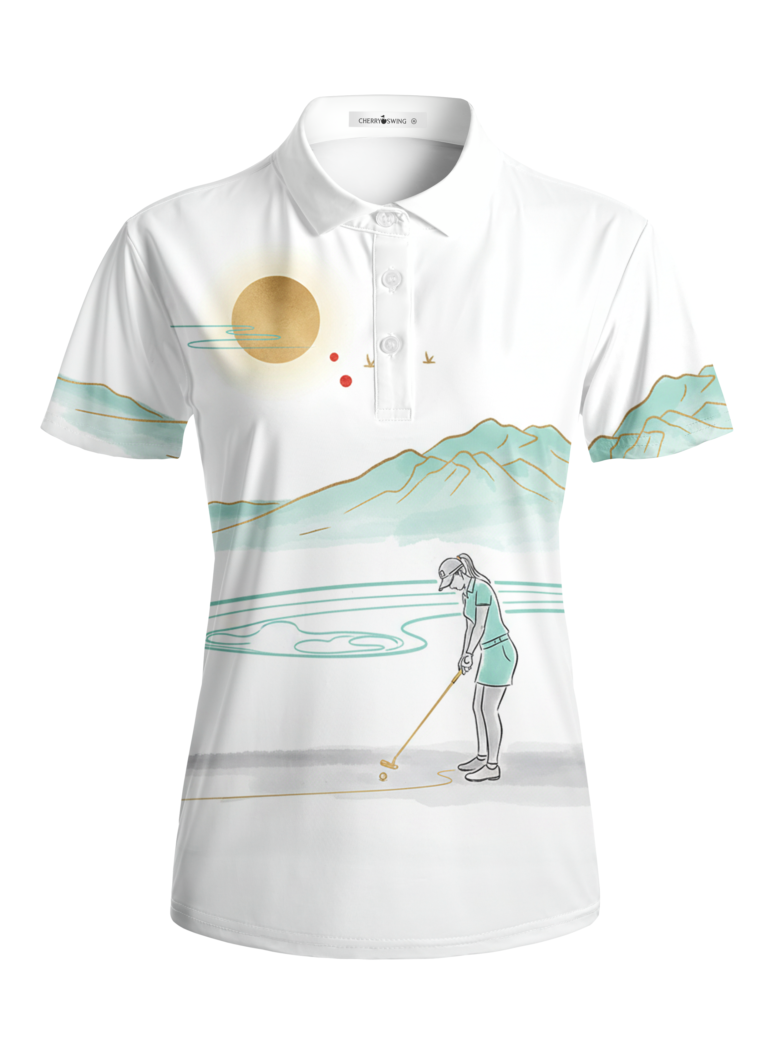 Cherryswing Women's Sunset Putt Short Sleeve Golf Shirt