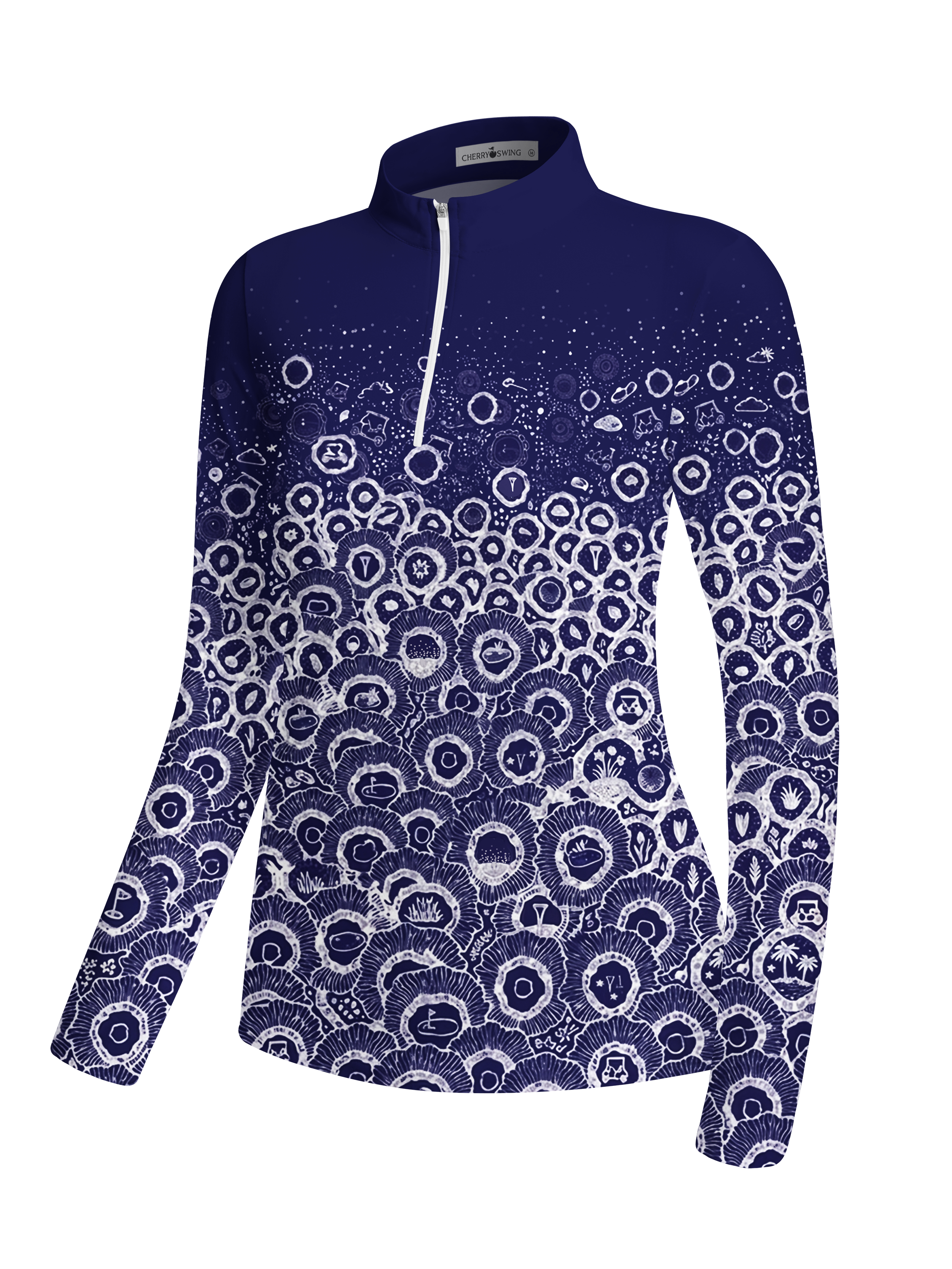 Cherryswing Women's Cosmic Rings Long Sleeve Golf Shirt