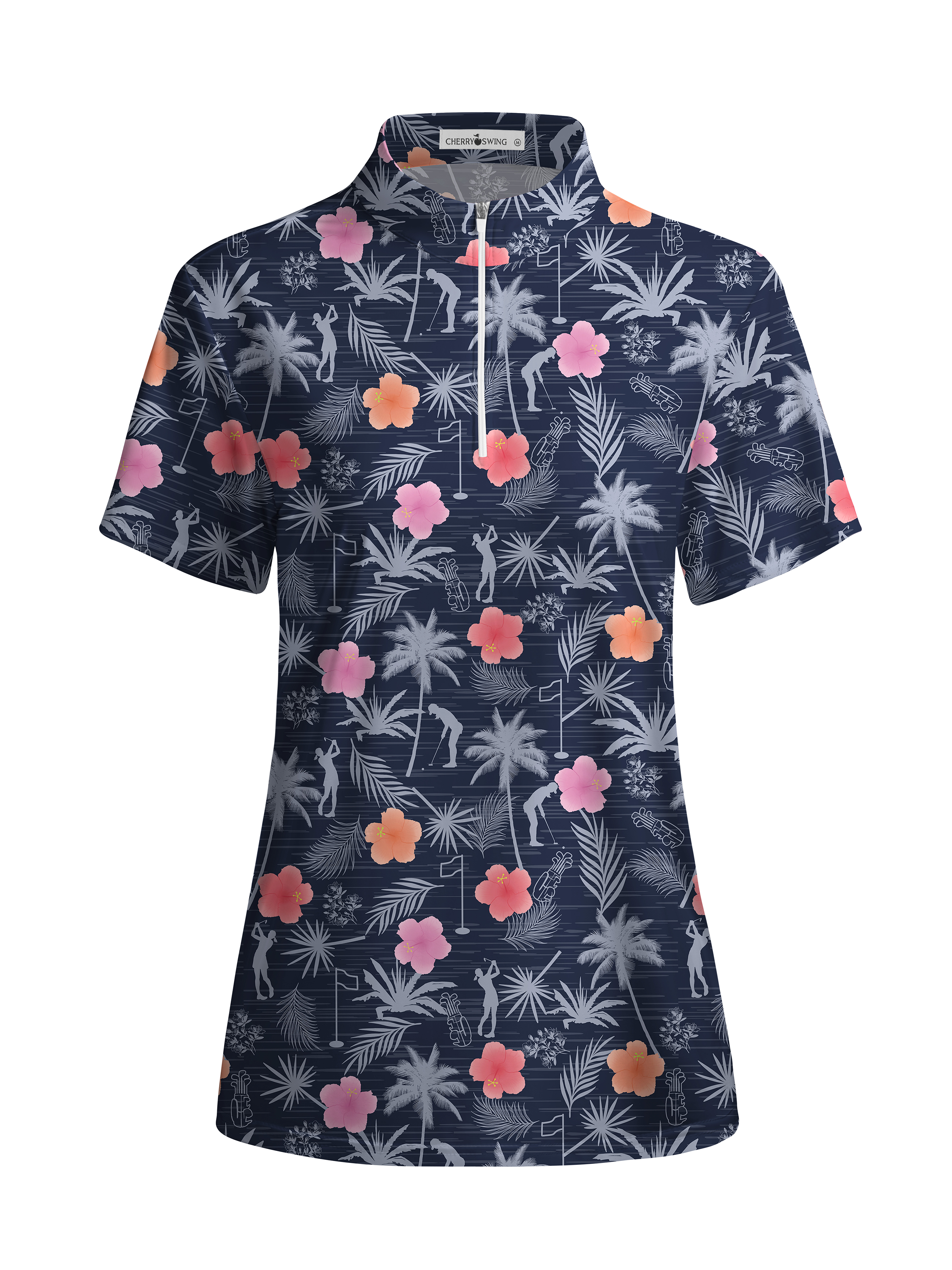 Cherryswing Women's Tropical Green Short Sleeve Golf Shirt