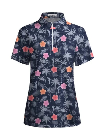 Cherryswing Women's Tropical Green Short Sleeve Golf Shirt