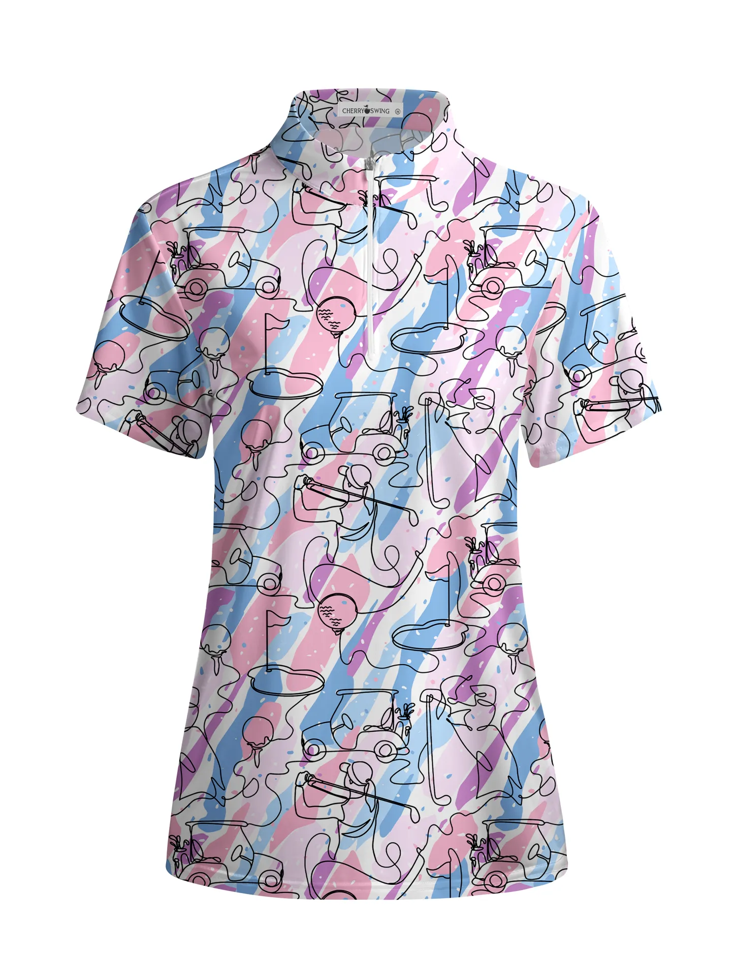 Cherryswing Women's Party in Course Golf Short Sleeve Polo Shirt