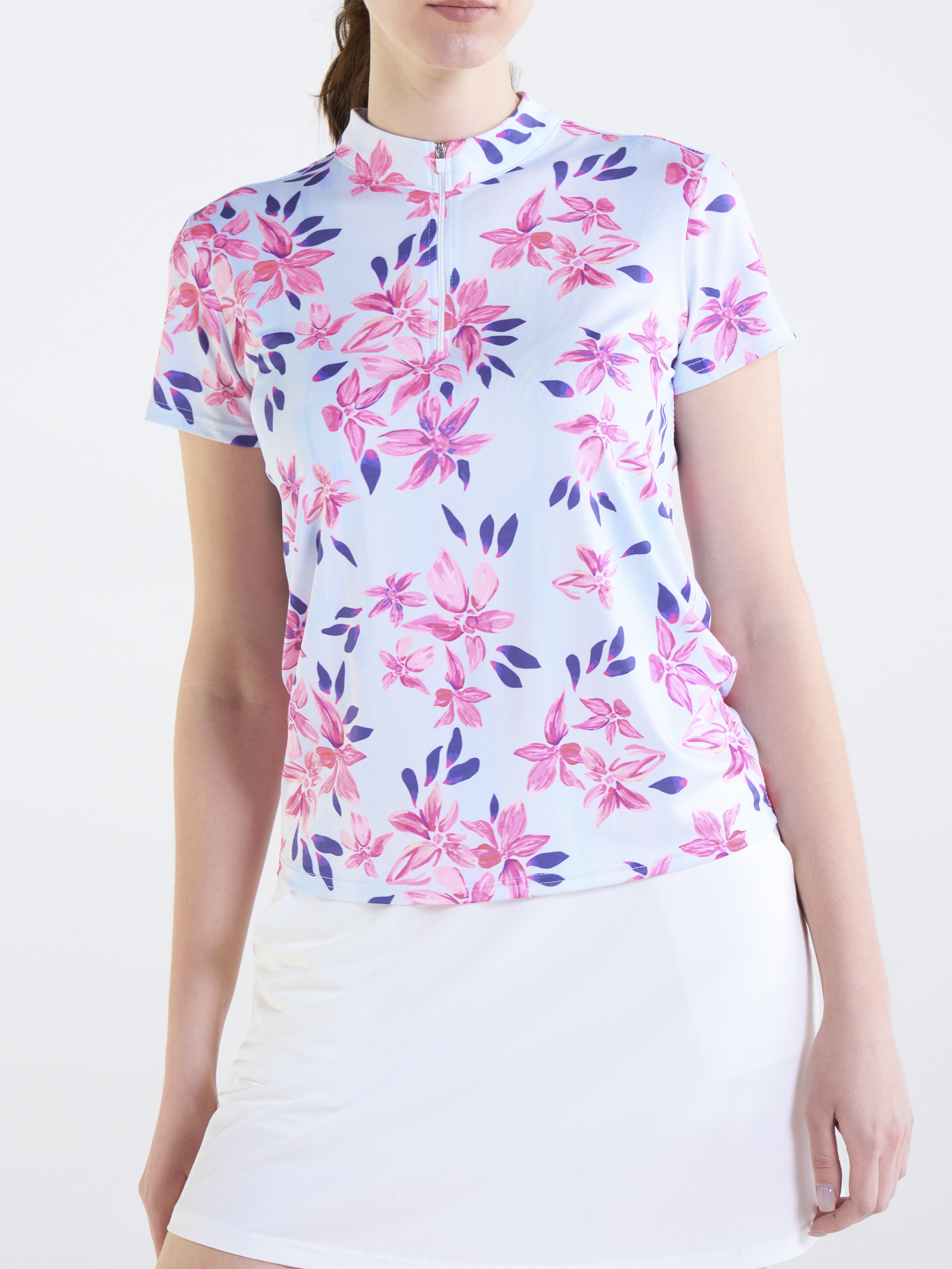 Cherryswing Women's Springtime Garden Golf Short Sleeve Polo Shirt